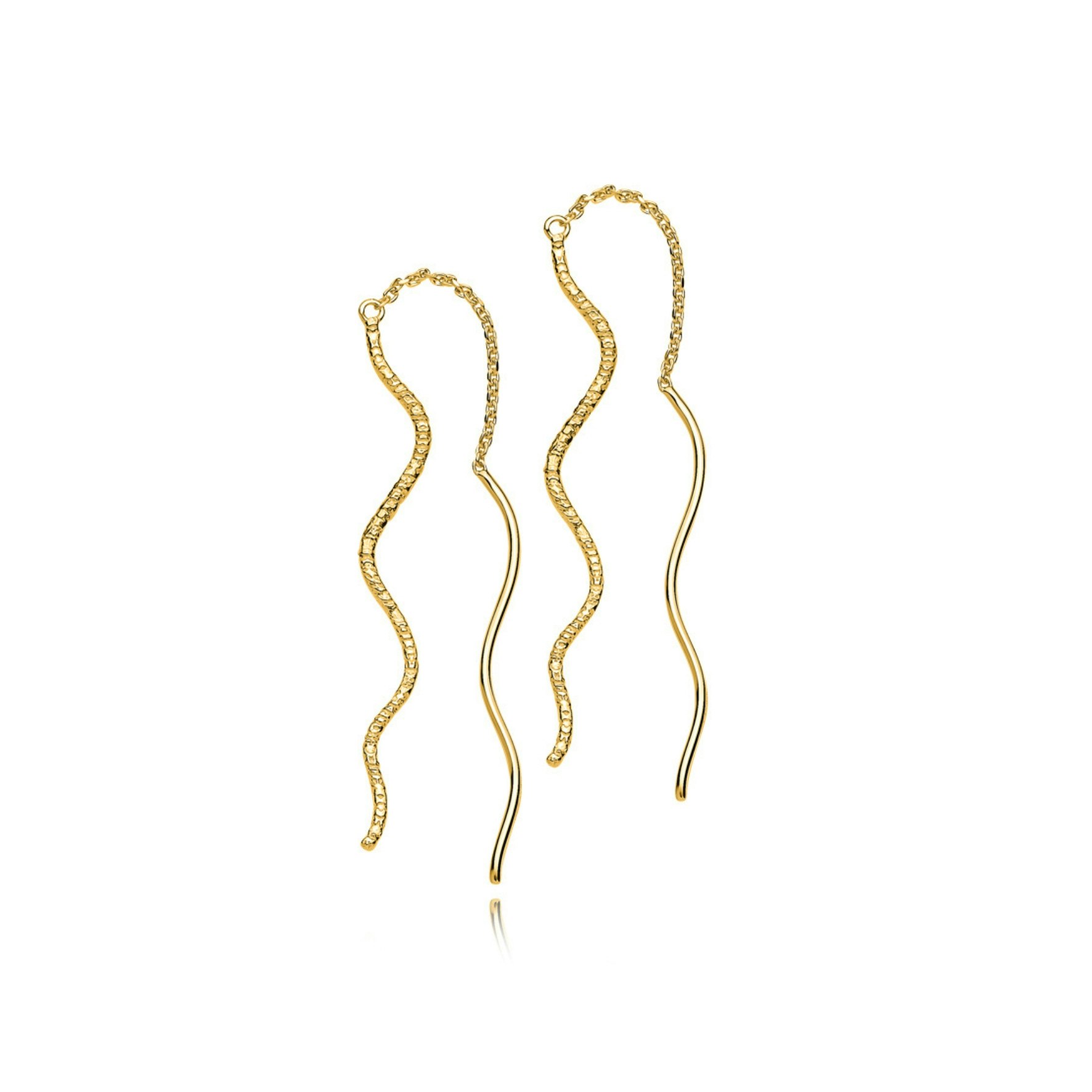 Wavy Earrings Large fra Sistie i Forgylt-Sølv Sterling 925