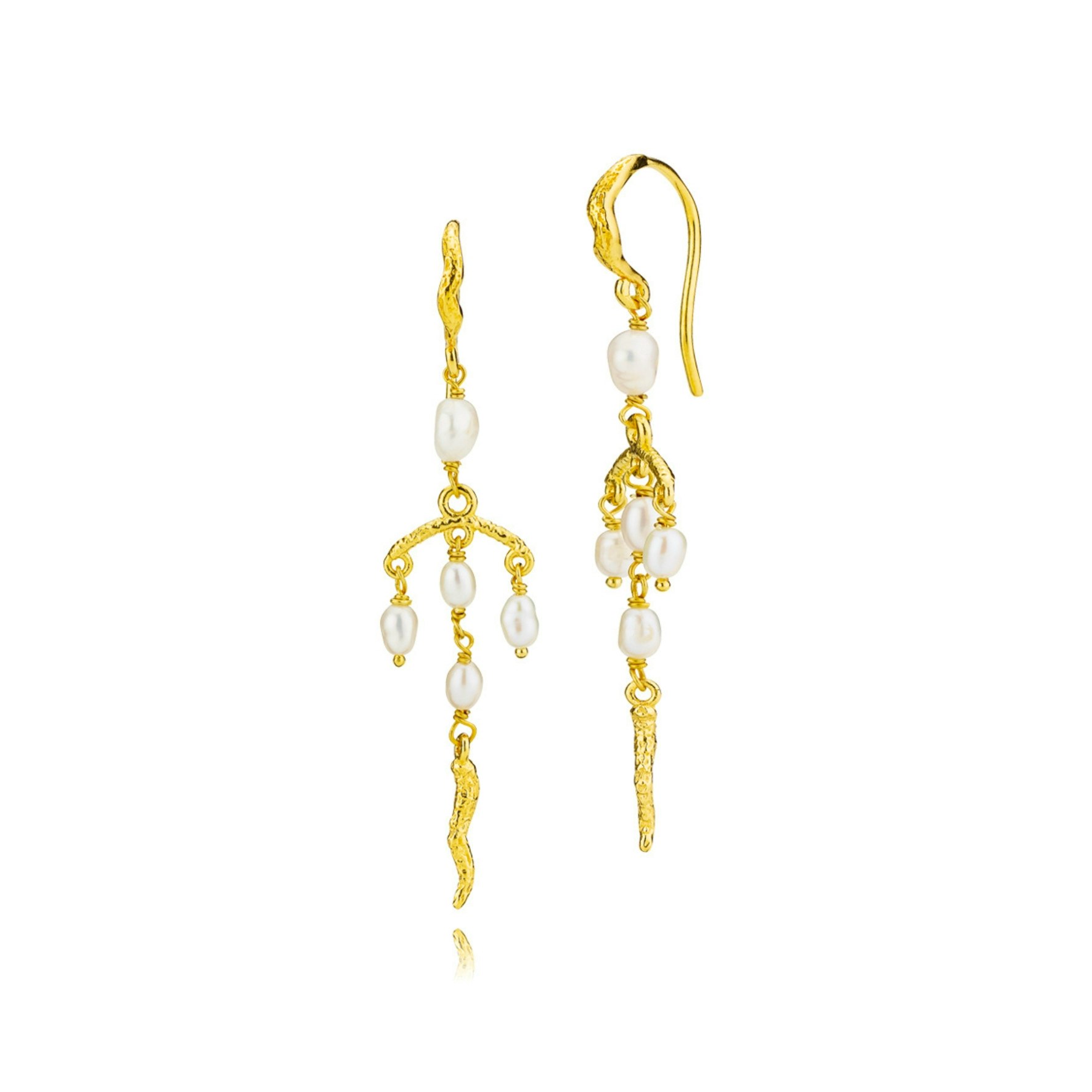 Rosa Earrings Long fra Sistie i Forgylt-Sølv Sterling 925