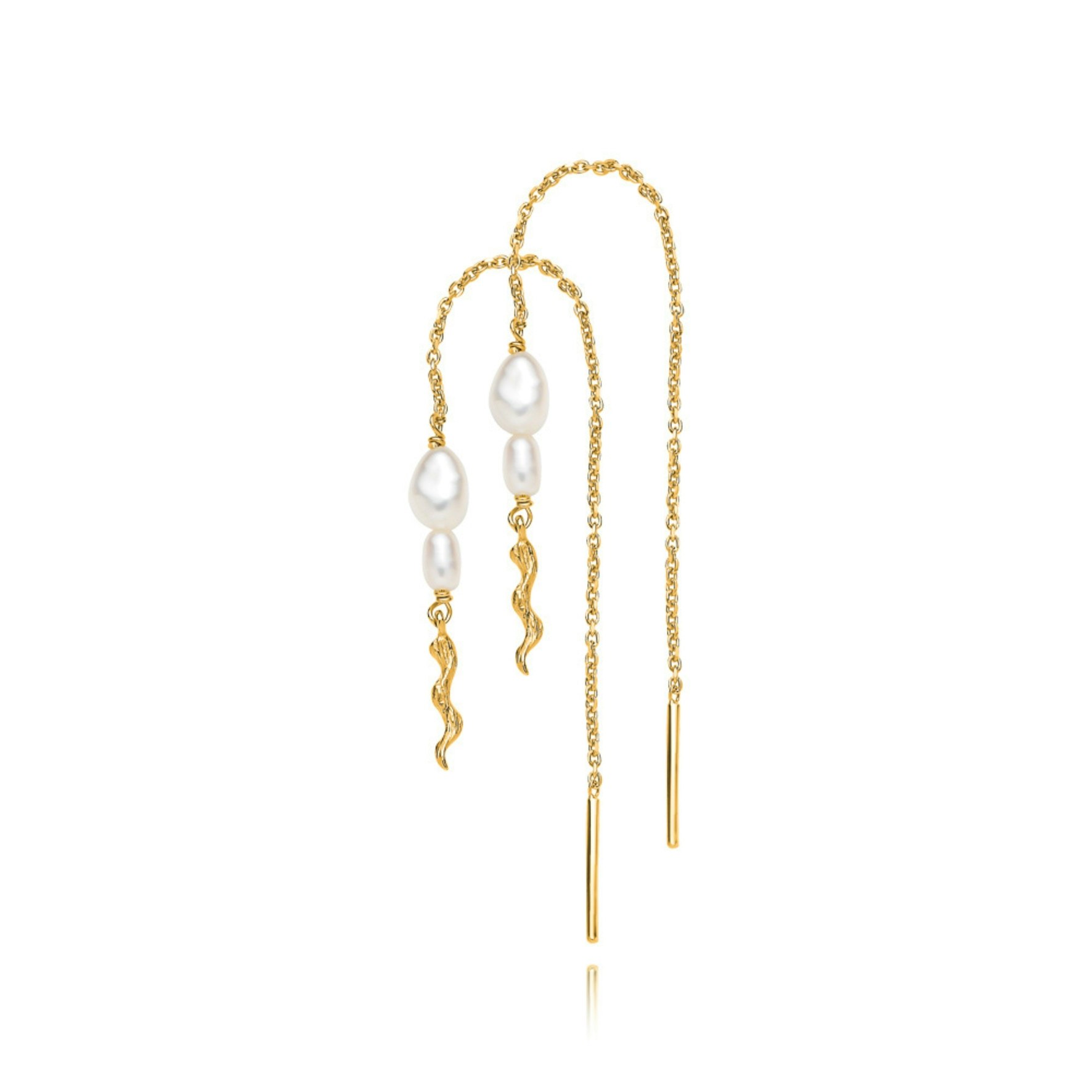 Rosa Earchains von Sistie in Vergoldet-Silber Sterling 925