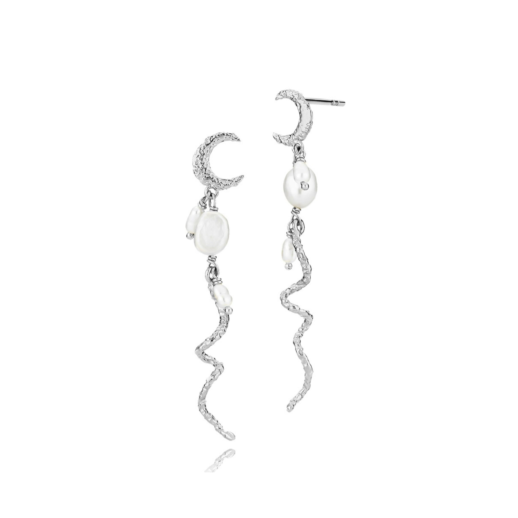 Rosa Pearl Earrings Long fra Sistie i Sølv Sterling 925