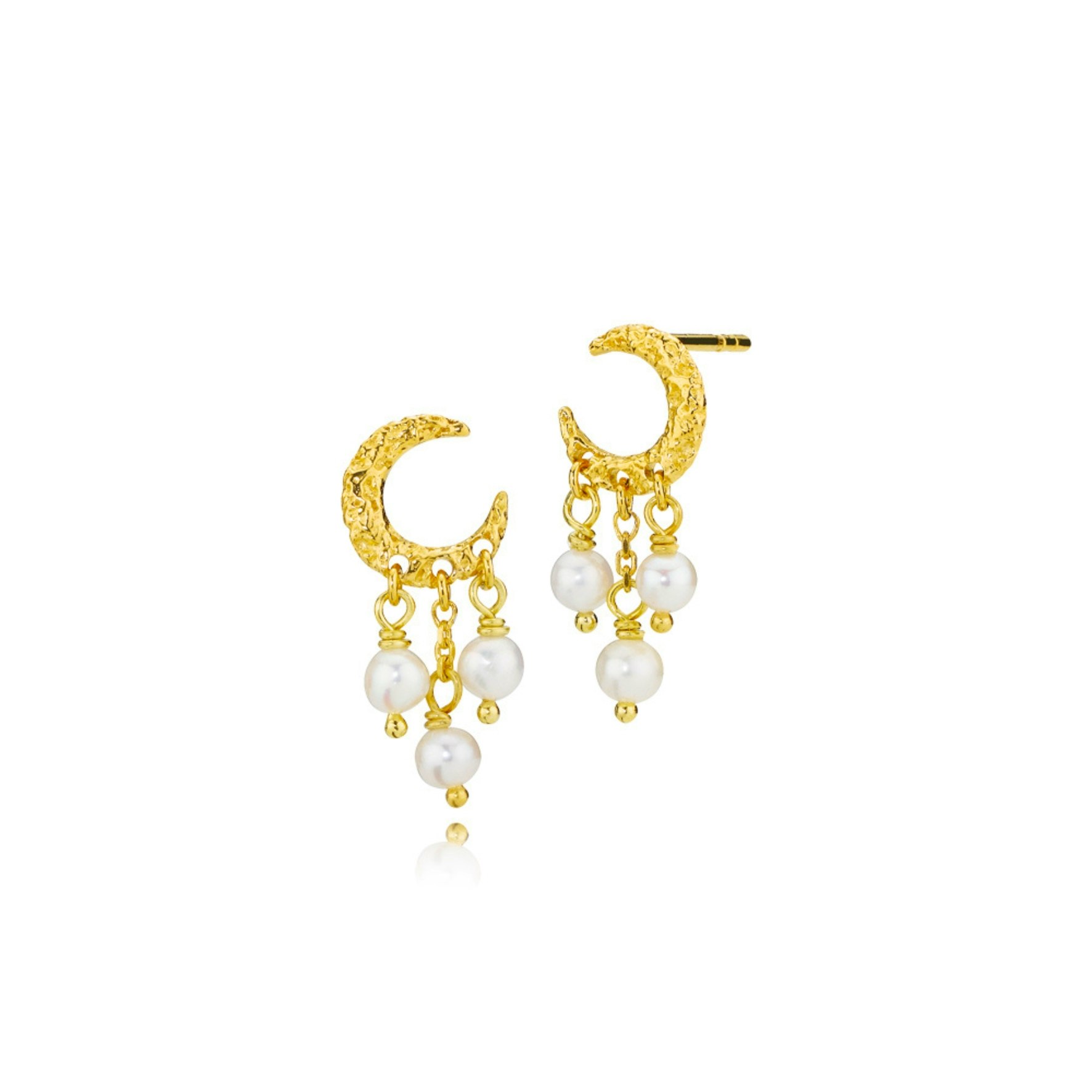 Rosa Pearl Studs von Sistie in Vergoldet-Silber Sterling 925