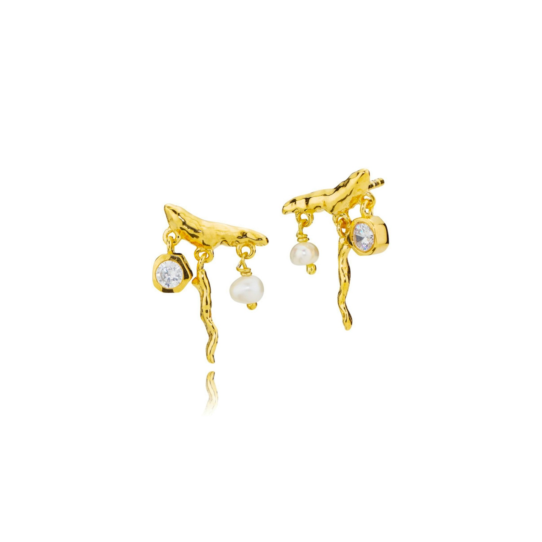 Rosa Studs With Zirkon fra Sistie i Forgylt-Sølv Sterling 925