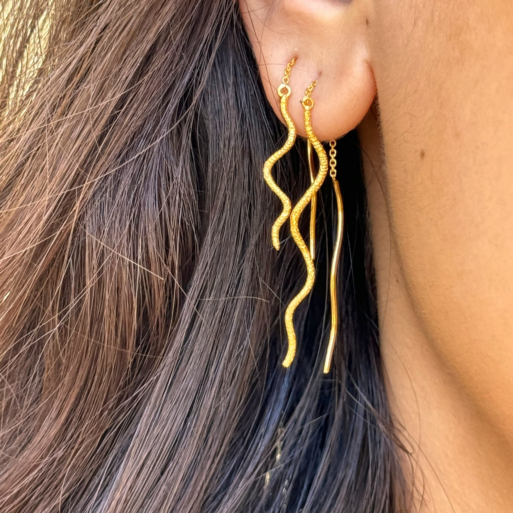 Wavy Earrings Large von Sistie in Silber Sterling 925