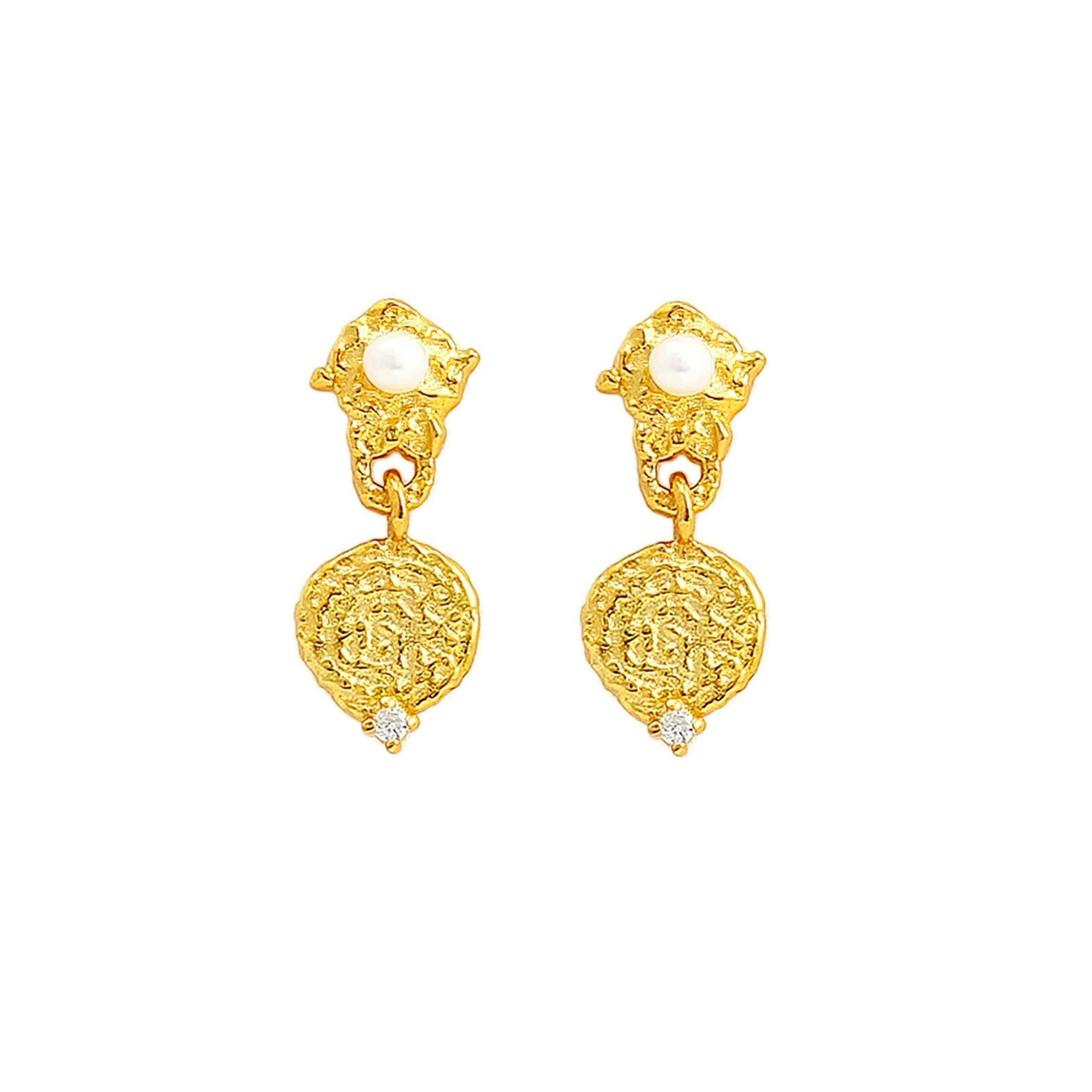 Josephine Pearl Earrings Hultquist Copenhagen:stä Kullattu-hopea Sterling 925:ssä}