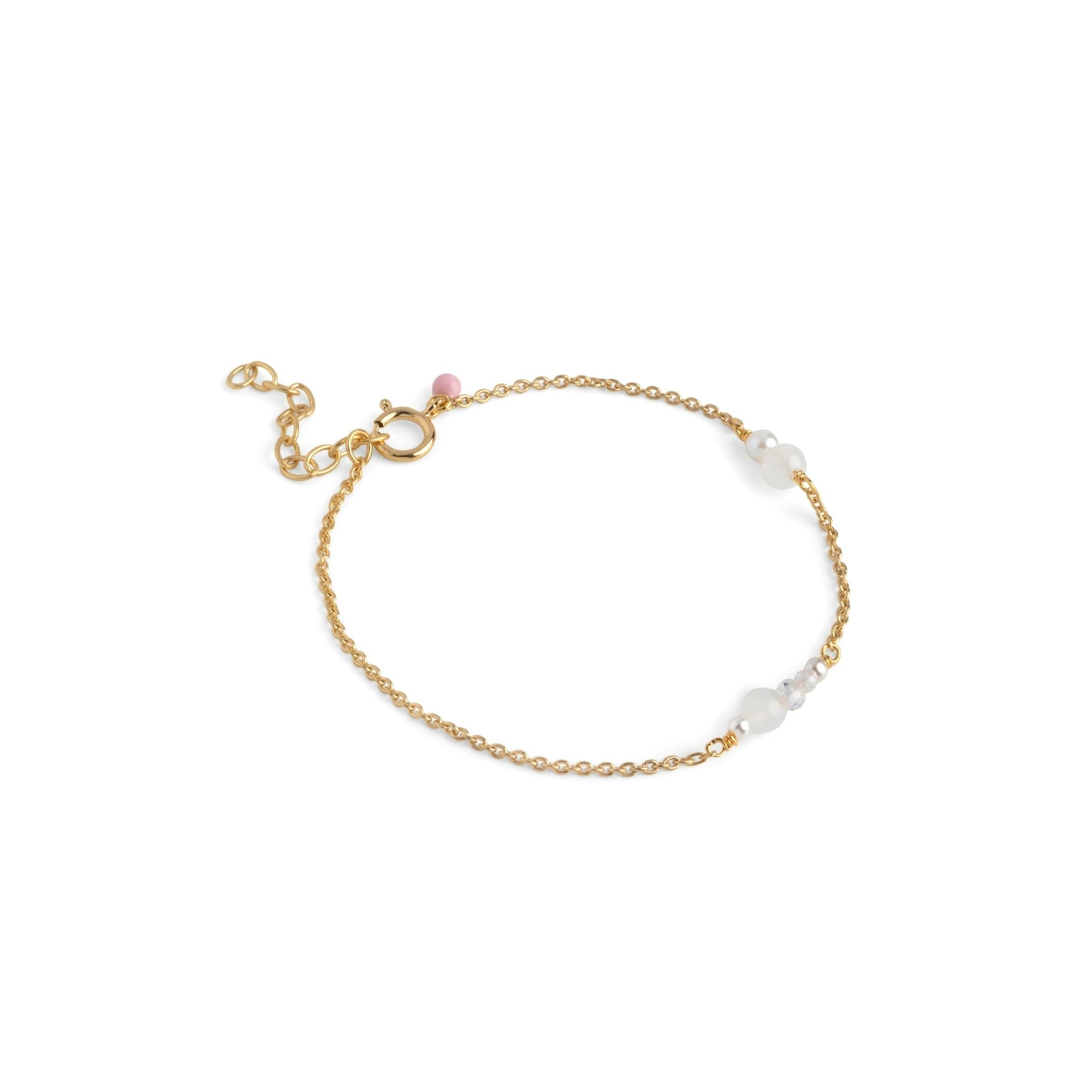 Sofia Bracelet White and Pearls fra Enamel Copenhagen i Forgylt-Sølv Sterling 925