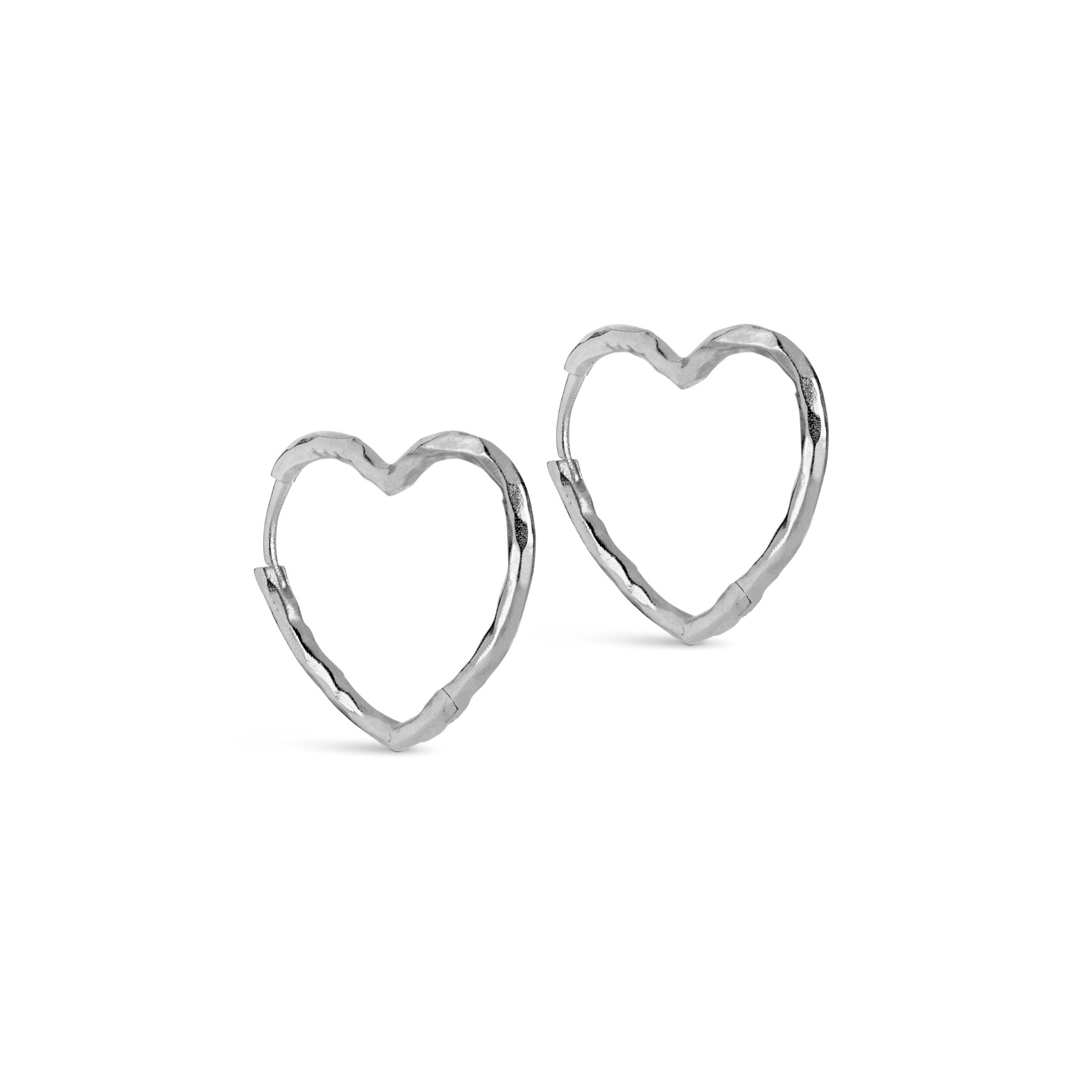Organic Heart Medium Hoops de Enamel Copenhagen dans Argent Sterling 925