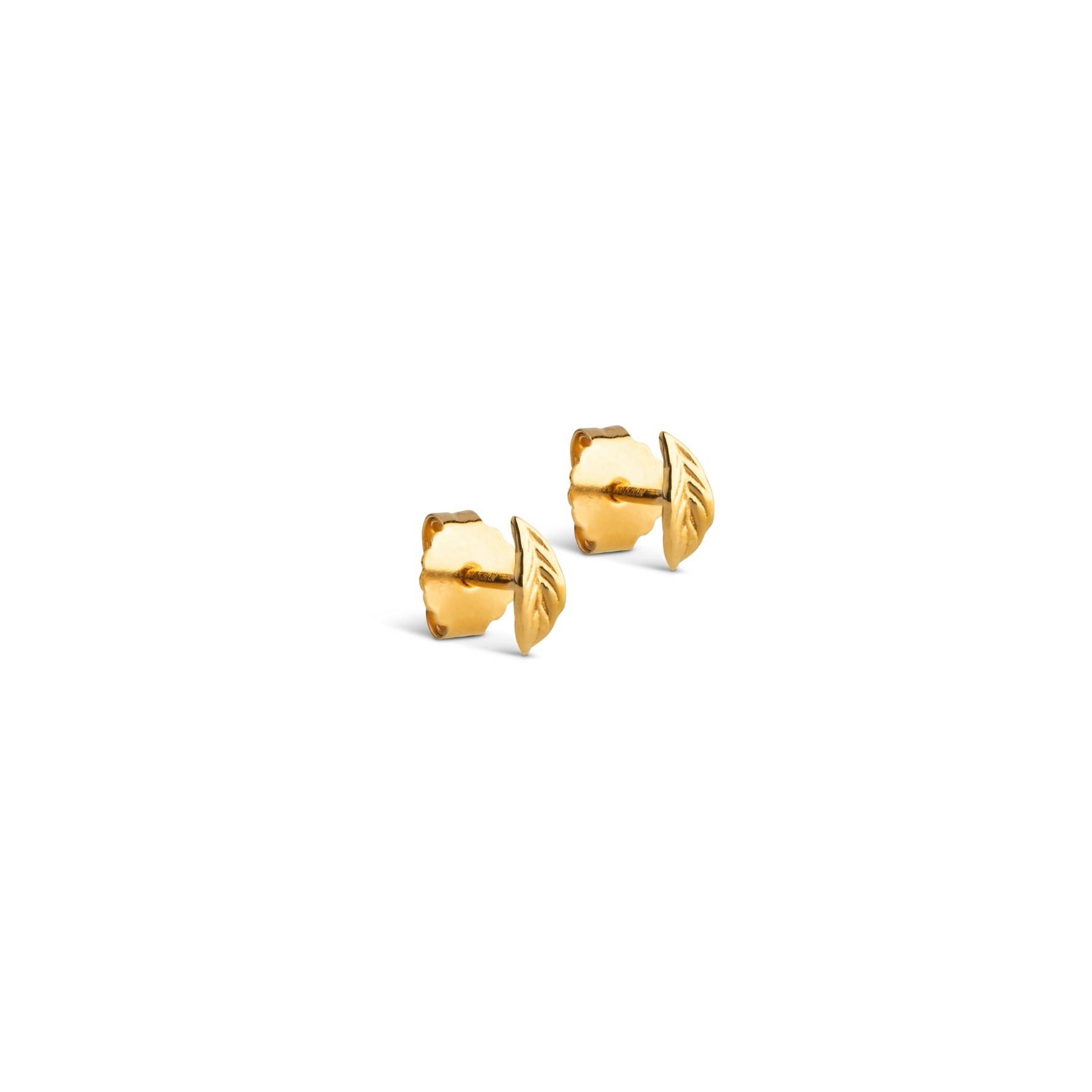 Organic Leaf Studs van Enamel Copenhagen in Verguld-Zilver Sterling 925
