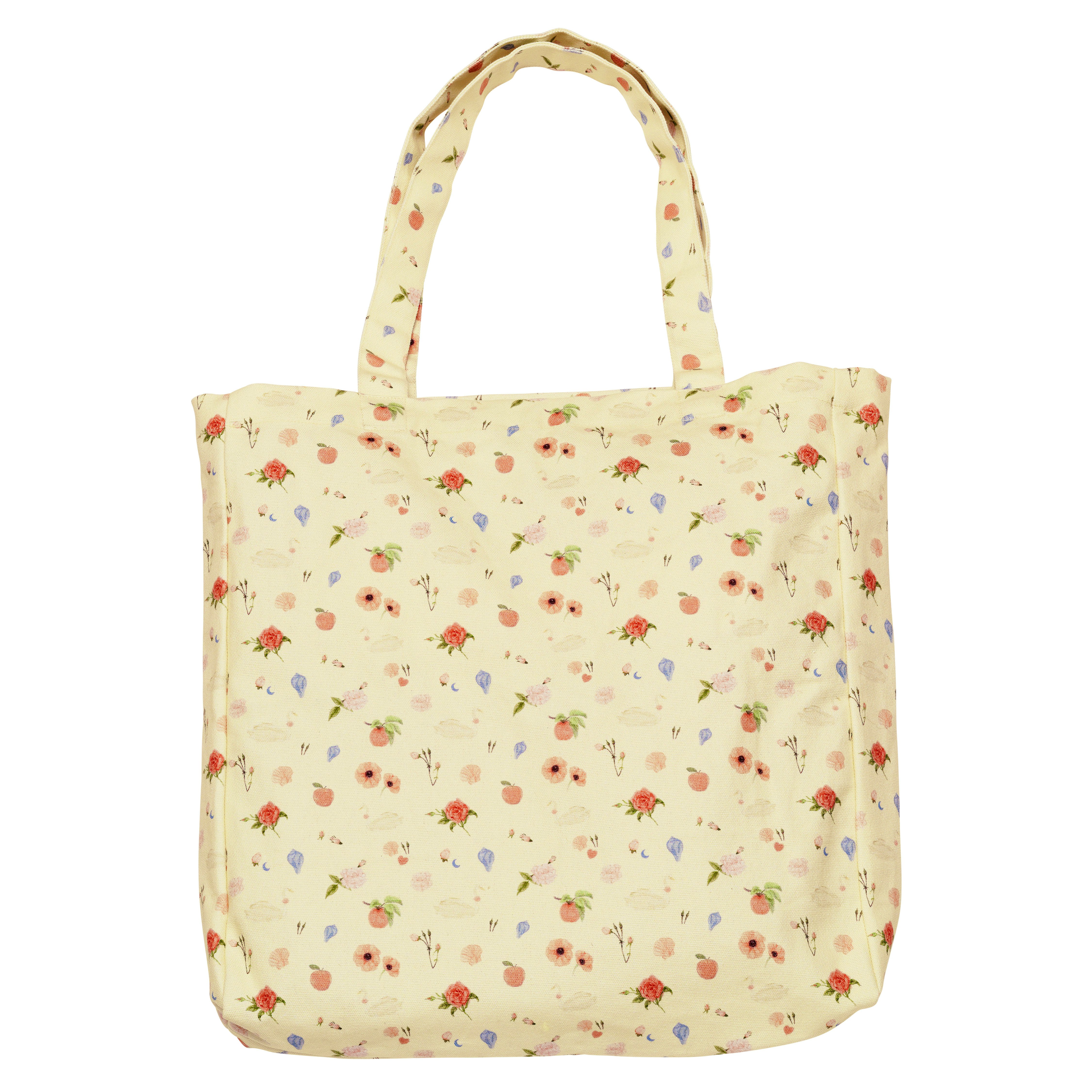 Roses and Shells Canvas Totebag