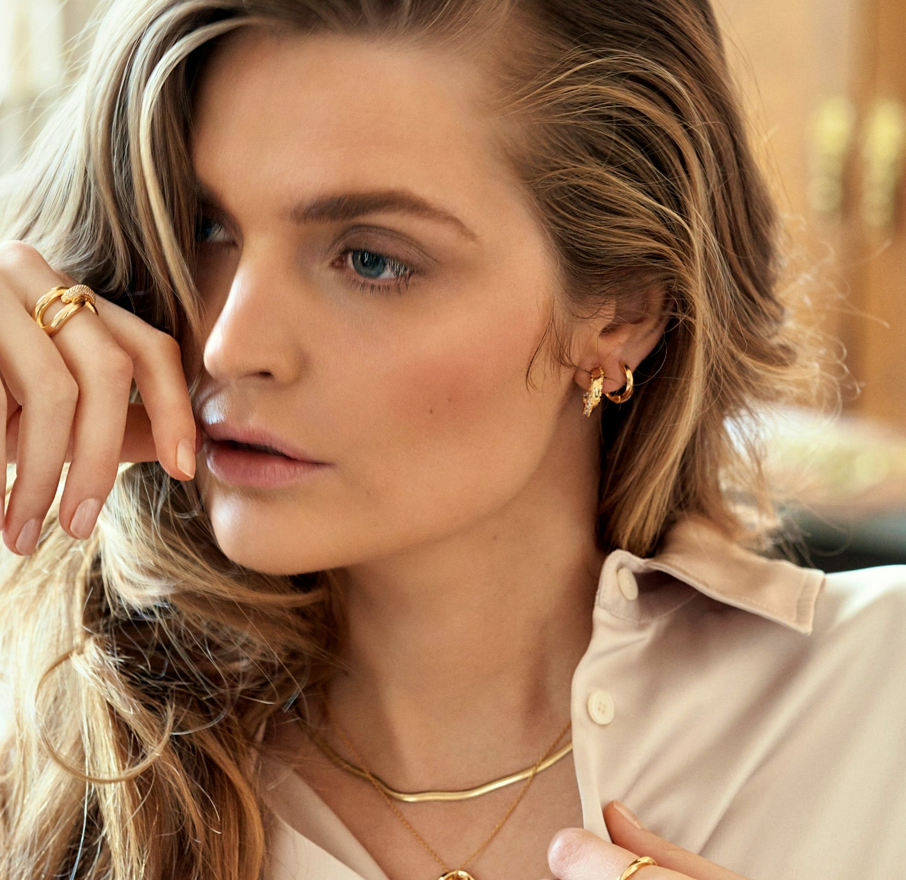 Ferrara Medio Pianura Earrings von Sif Jakobs Jewellery in Vergoldet-Silber Sterling 925