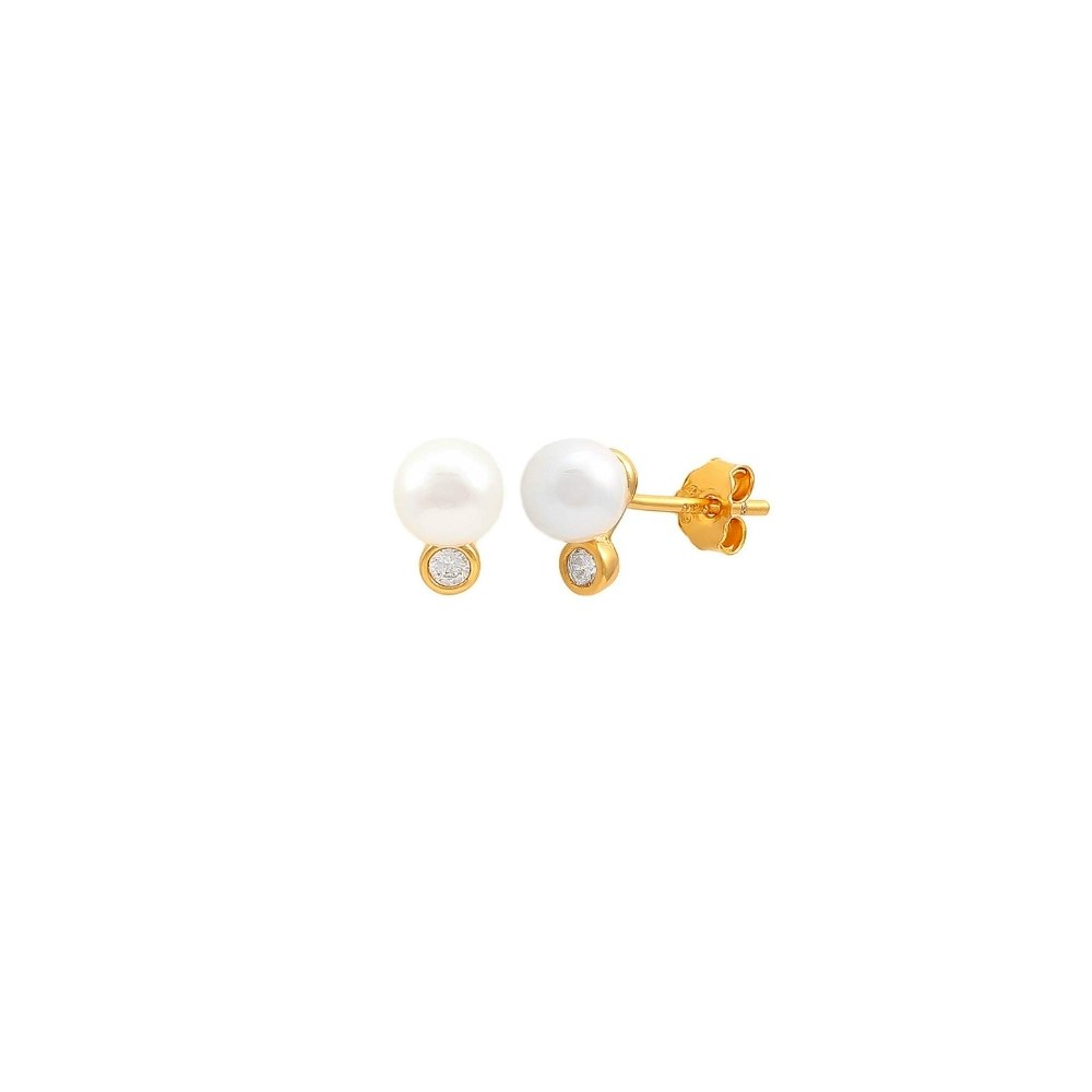 Harper Pearl Earrings fra Hultquist Copenhagen i Forgyldt-Sølv Sterling 925