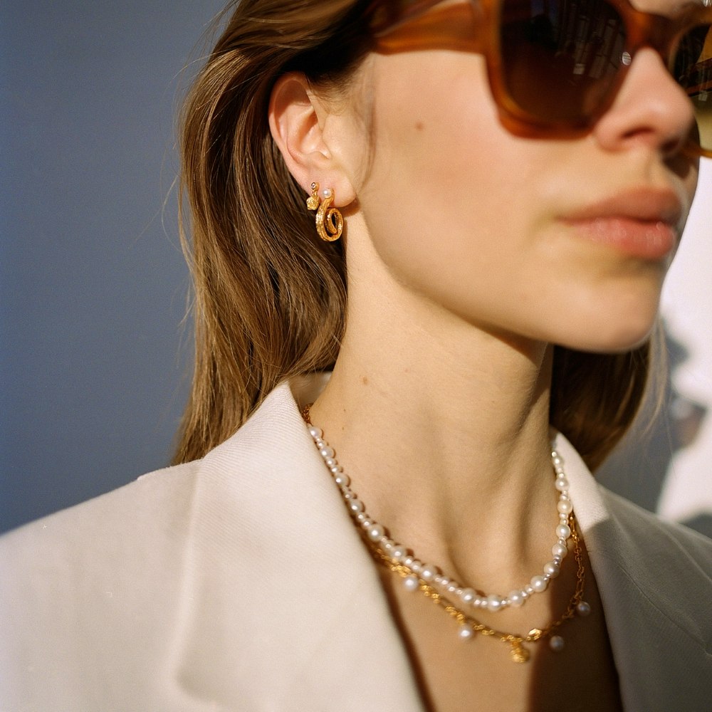 Lainey Necklace de Hultquist Copenhagen dans Plaqué or-Argent Sterling 925