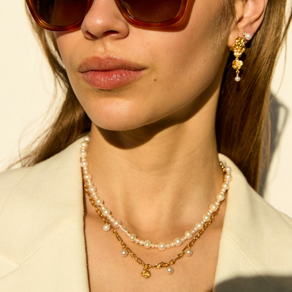Lainey Necklace de Hultquist Copenhagen dans Plaqué or-Argent Sterling 925