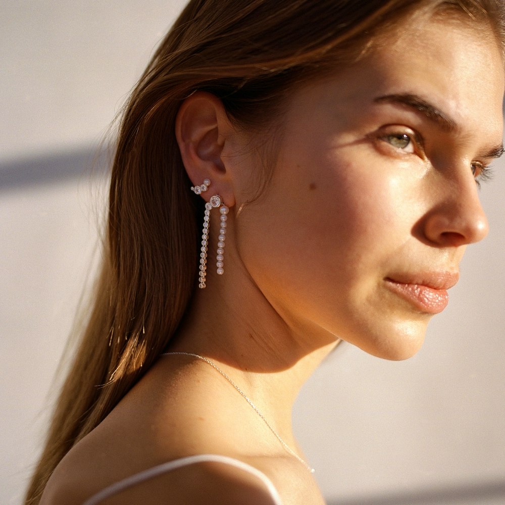 Harper Croissant Earrings fra Hultquist Copenhagen i Forgyldt-Sølv Sterling 925