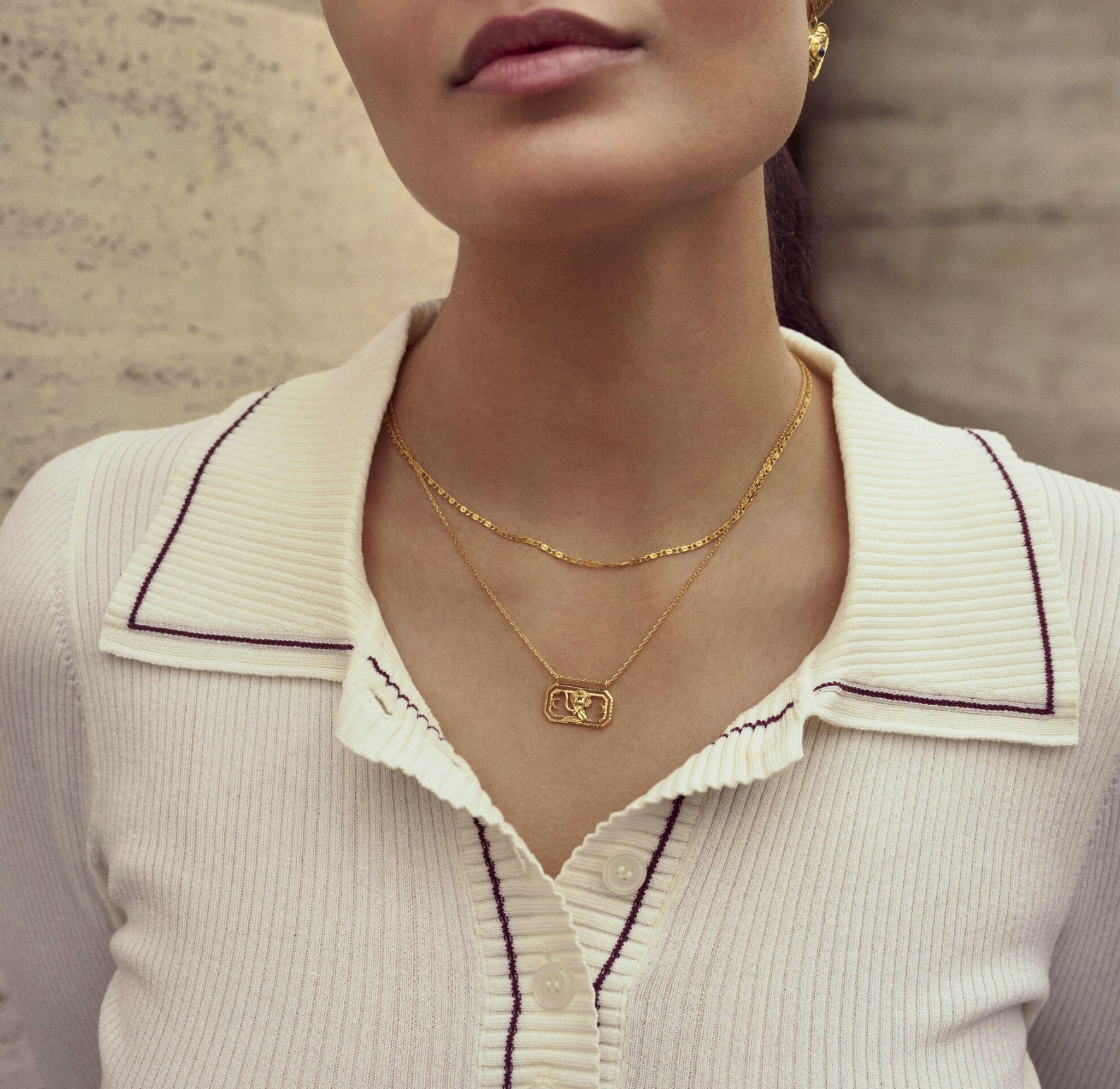 Eva Choker necklace fra Maanesten i Forgylt-Sølv Sterling 925