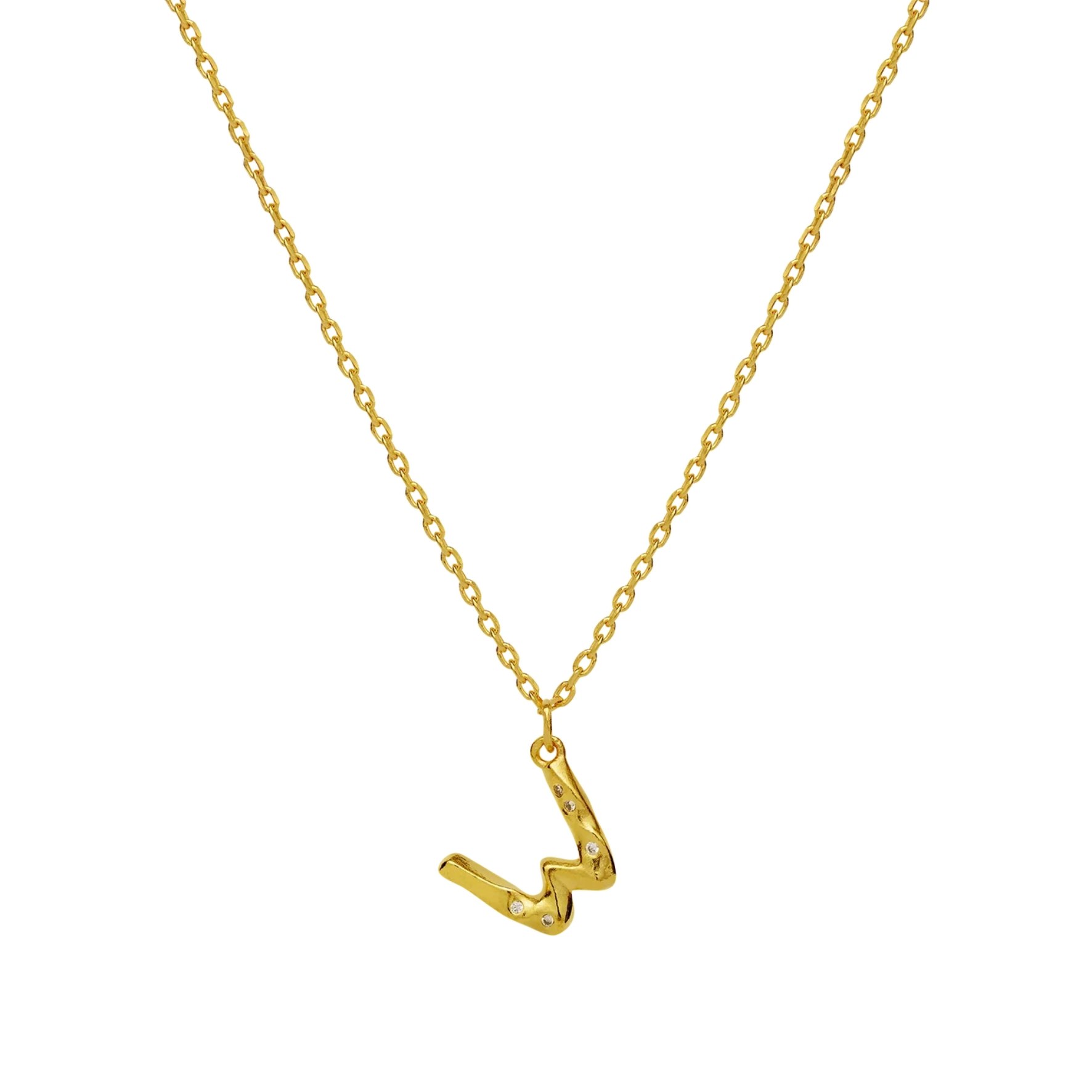 Alphabet Necklace W van Maanesten in Verguld-Zilver Sterling 925