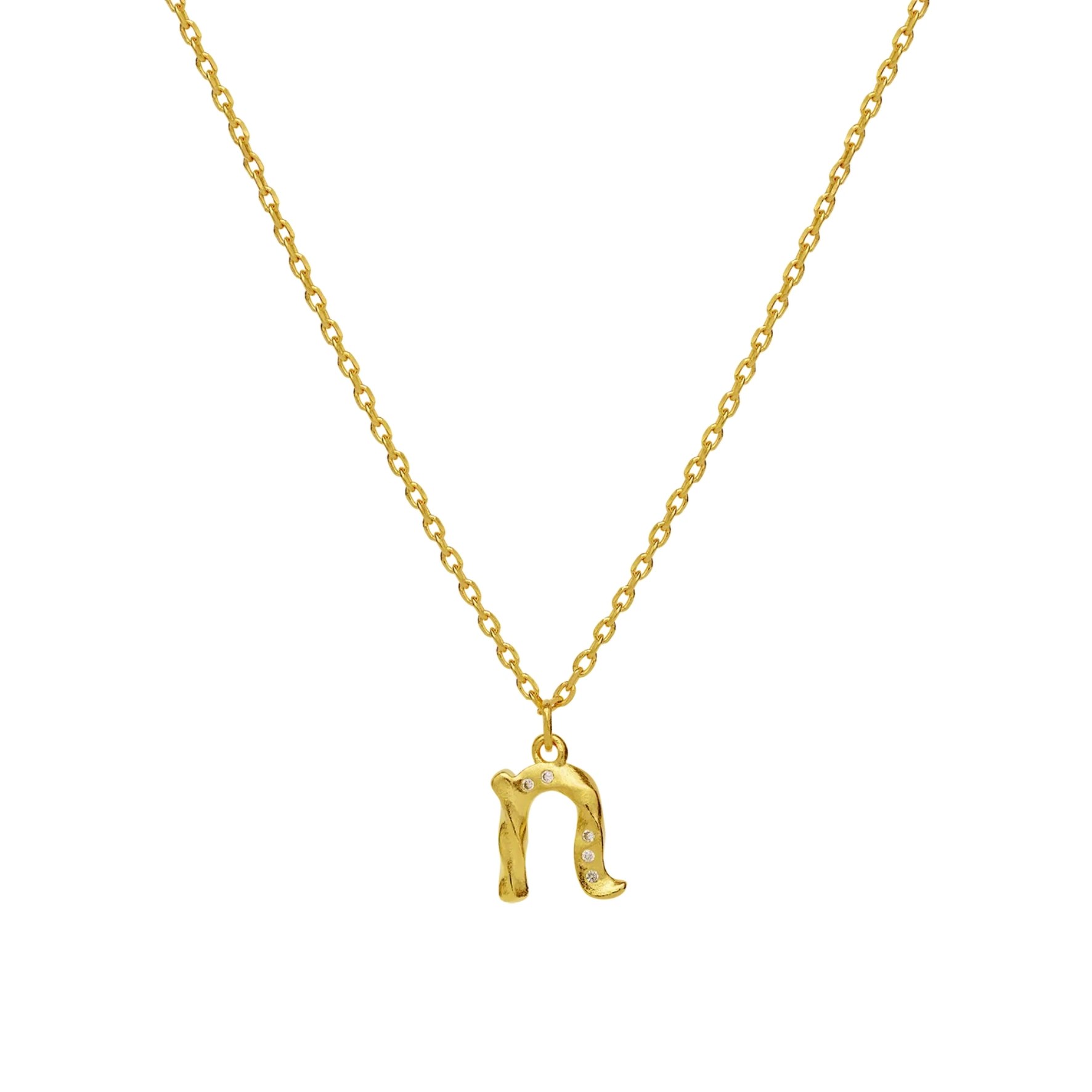 Alphabet Necklace N z Maanesten v Pozlacené stříbro sterling 925