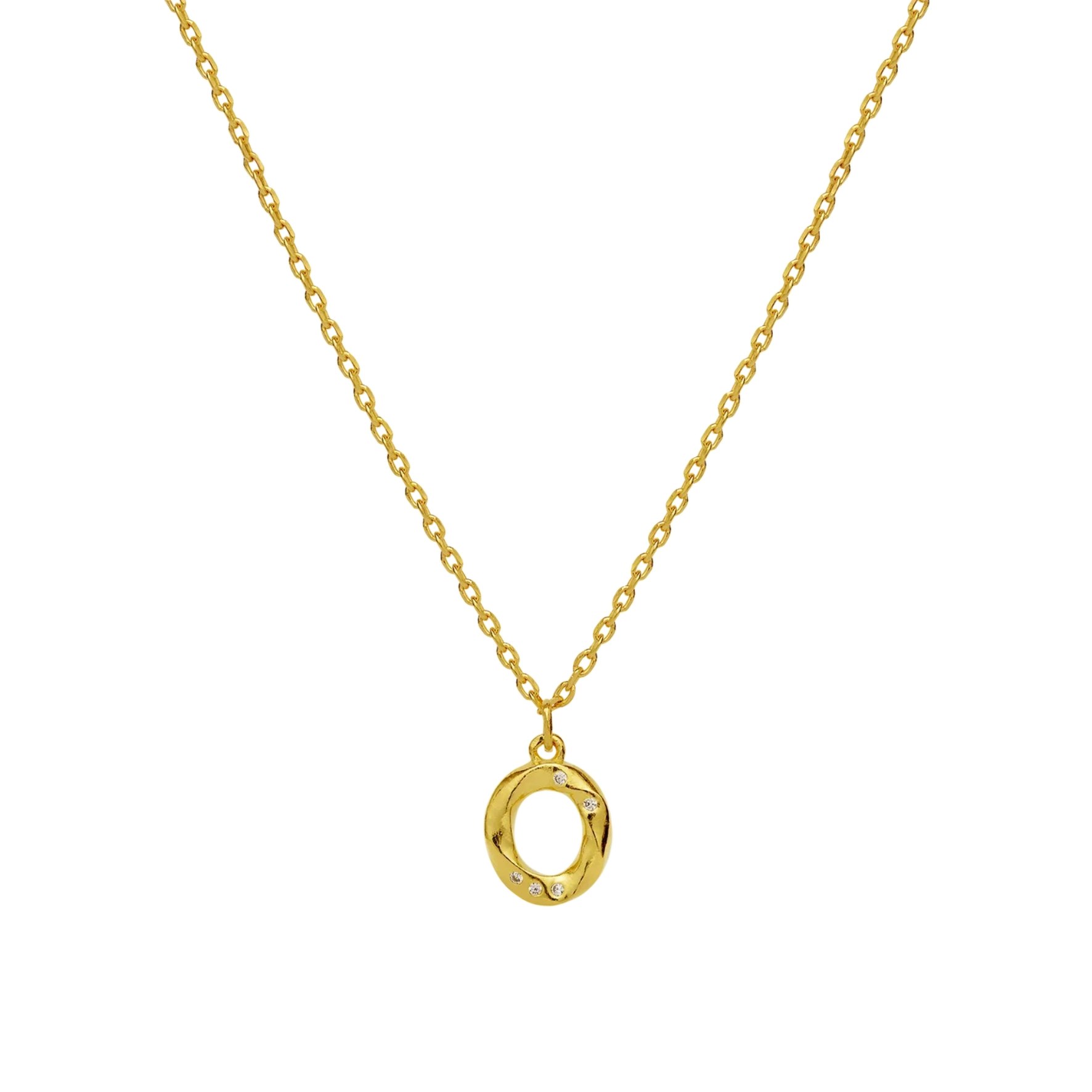 Alphabet Necklace O z Maanesten v Pozlacené stříbro sterling 925