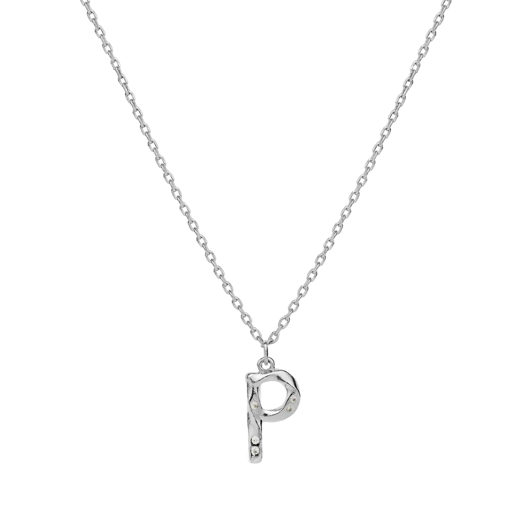 Alphabet Necklace P de Maanesten dans Argent Sterling 925