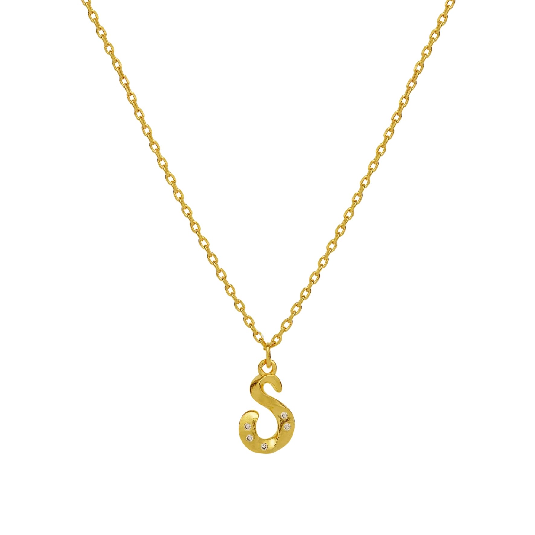 Alphabet Necklace S z Maanesten v Pozlacené stříbro sterling 925