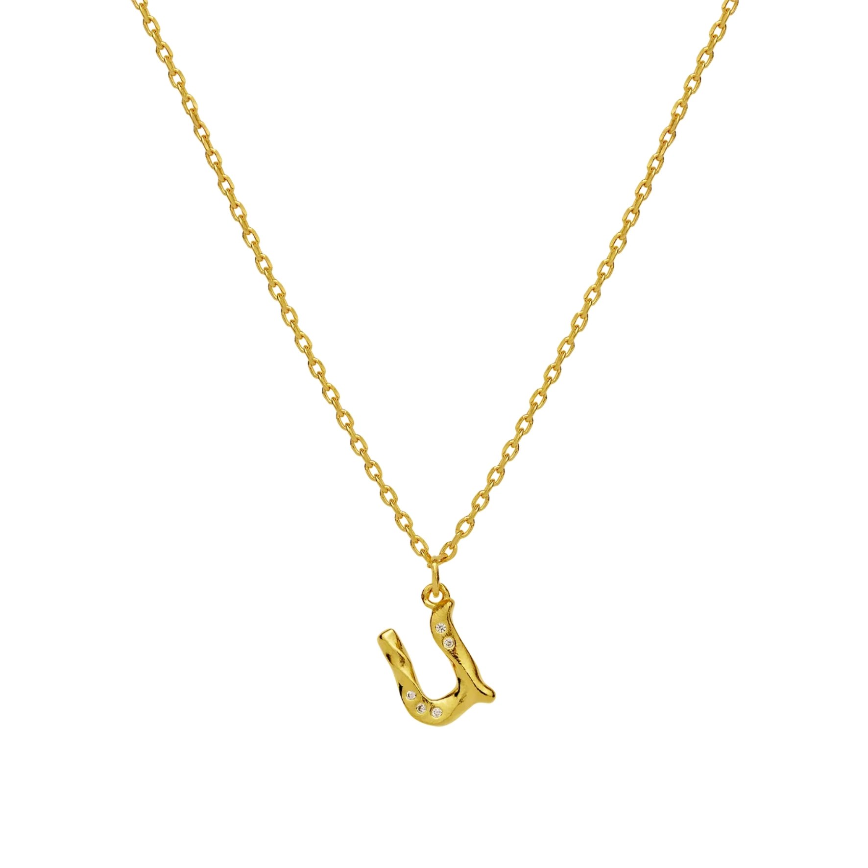 Alphabet Necklace U von Maanesten in Vergoldet-Silber Sterling 925