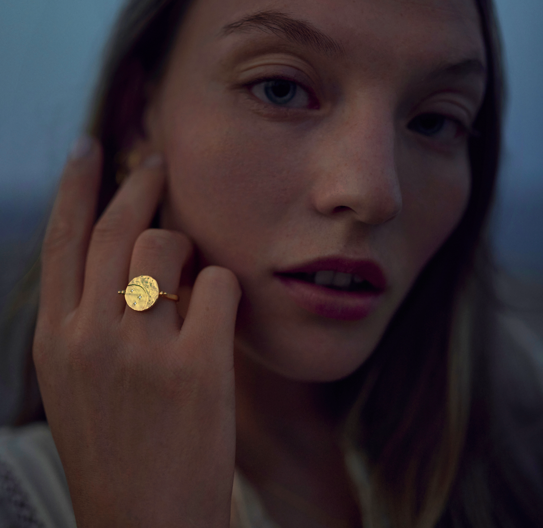 Sunna Ring från Maanesten i Förgyllt-Silver Sterling 925