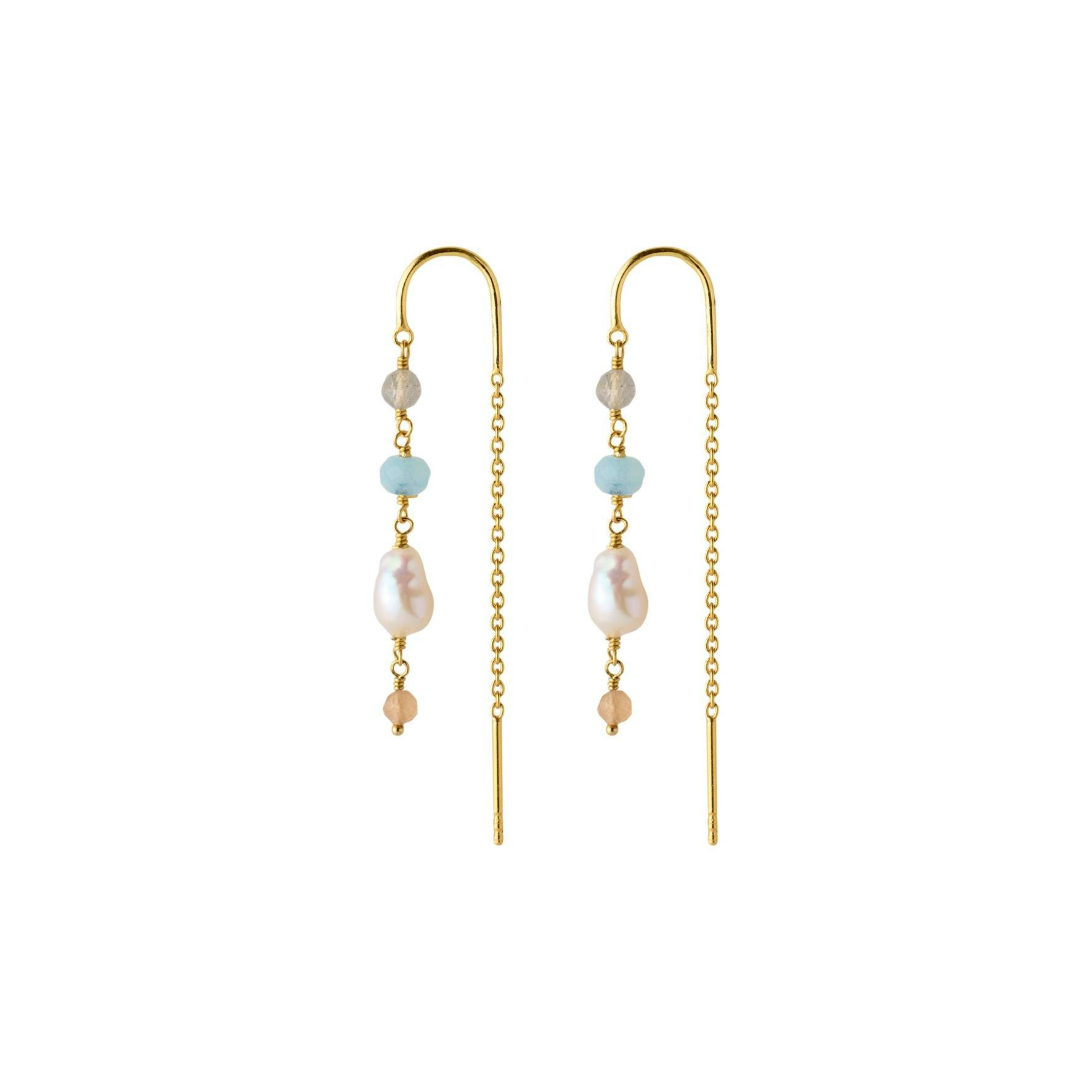 Mellow Blue Earchains fra Pernille Corydon i Forgylt-Sølv Sterling 925