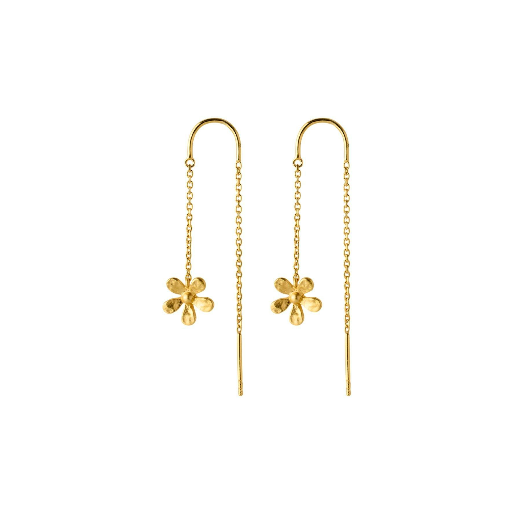 Wild Poppy Earchains fra Pernille Corydon i Forgylt-Sølv Sterling 925