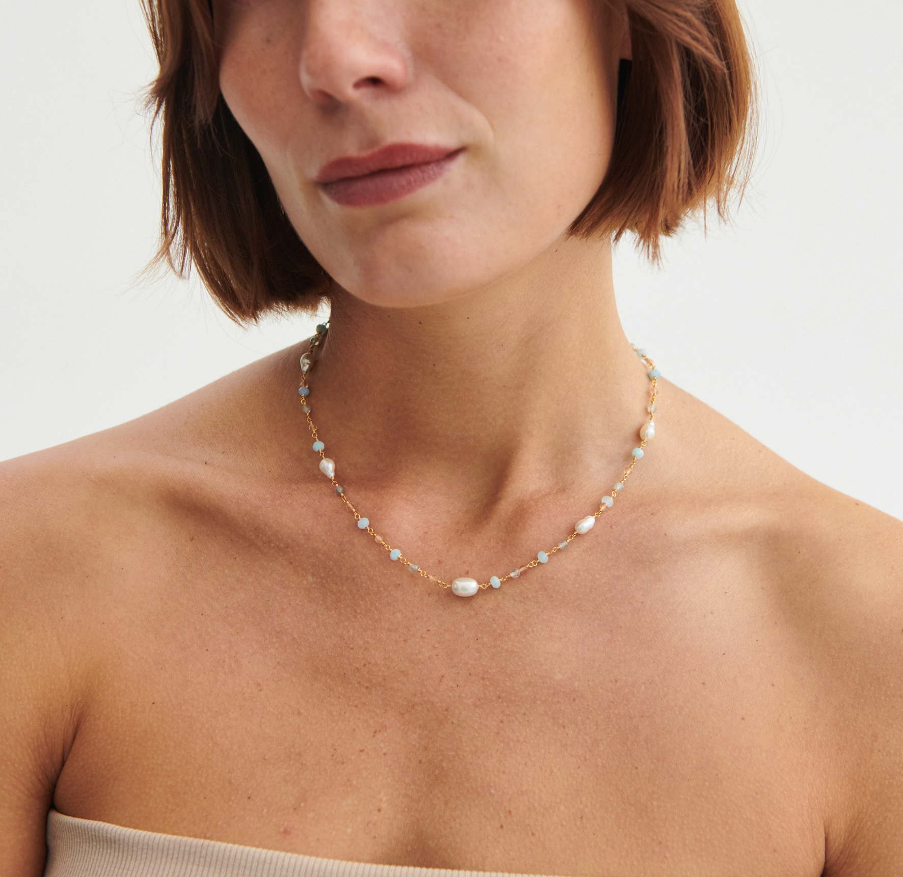 Mellow Blue Necklace från Pernille Corydon i Förgyllt-Silver Sterling 925