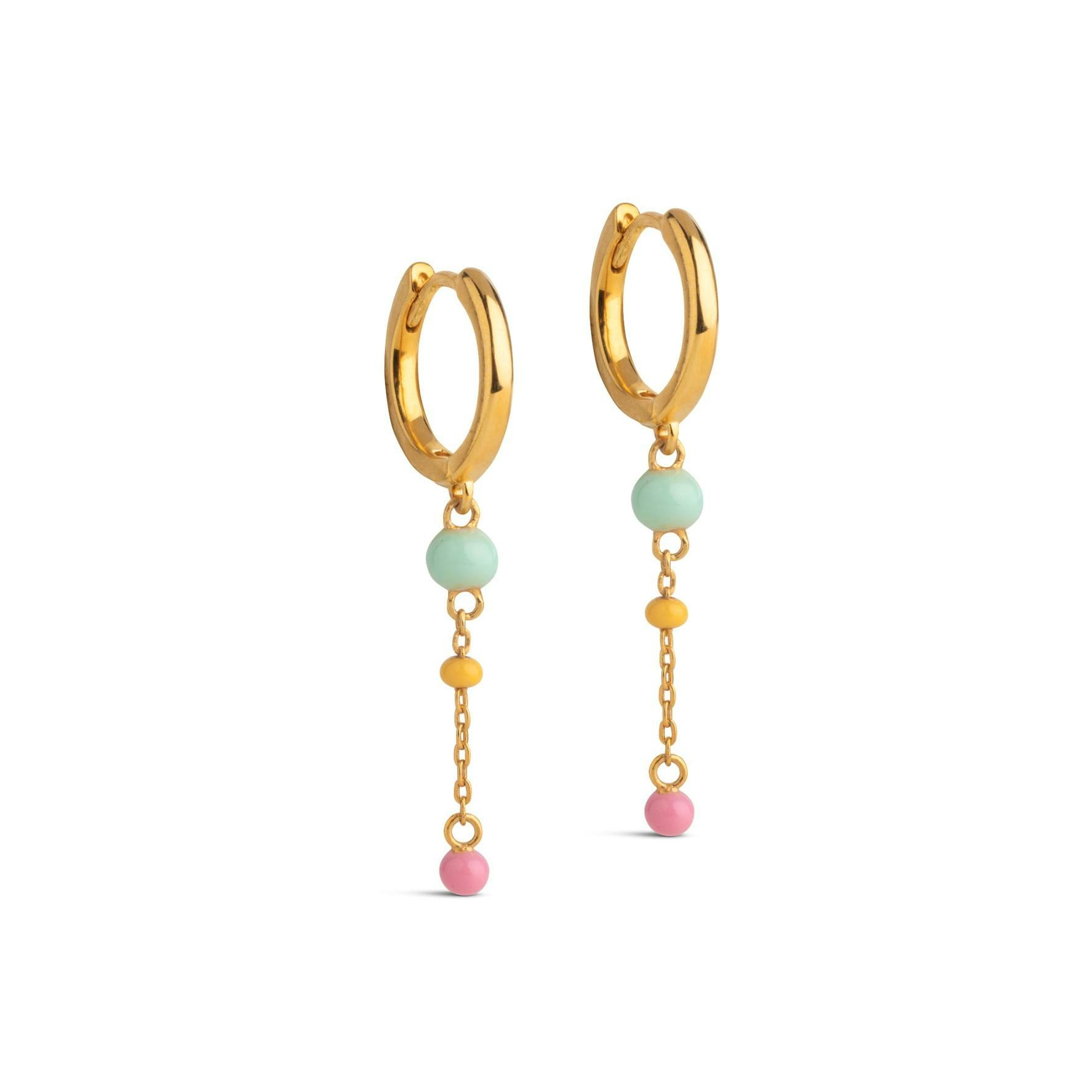 Lola Bold Hoops Rainbow von Enamel Copenhagen in Vergoldet-Silber Sterling 925