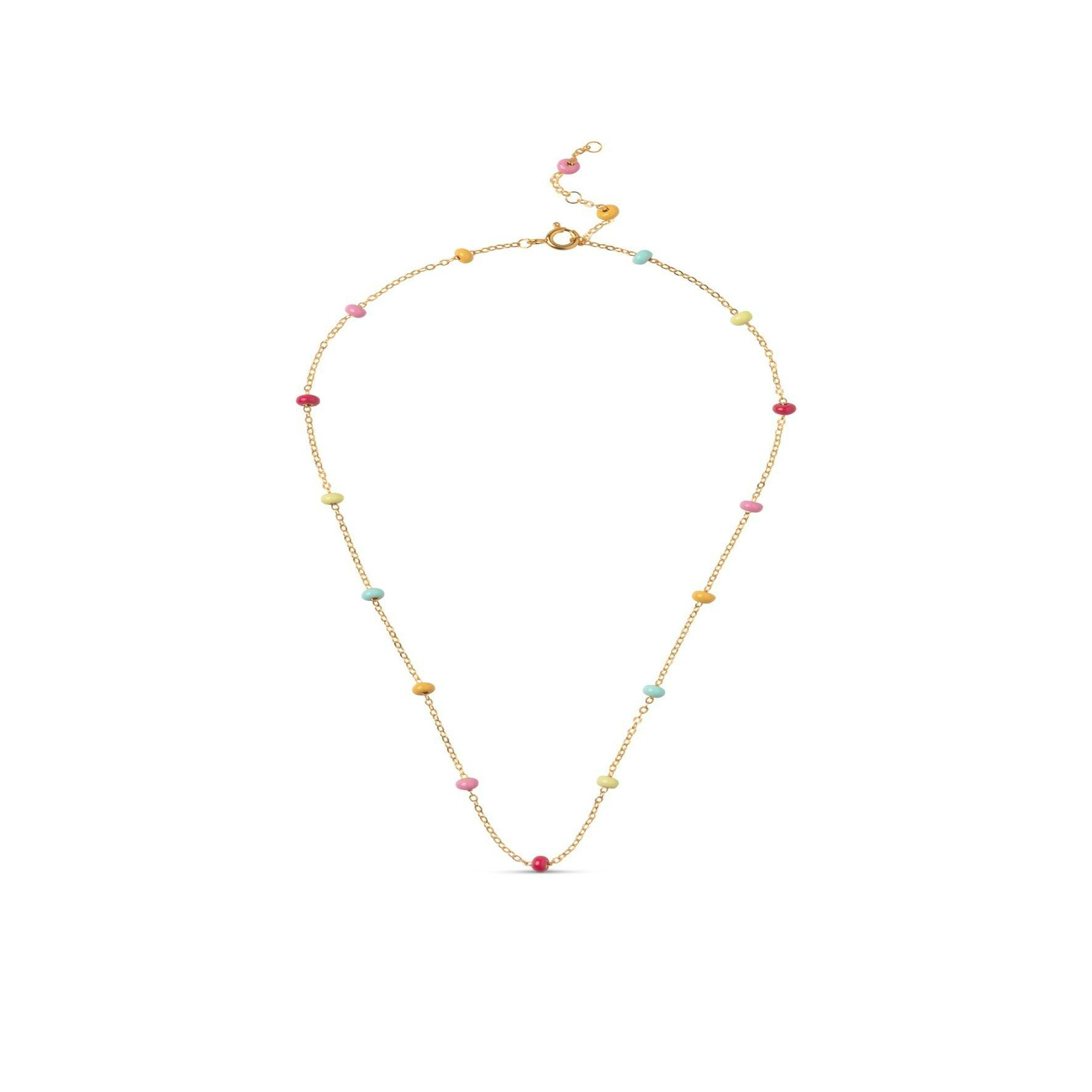 Lola Bold Necklace Rainbow van Enamel Copenhagen in Verguld-Zilver Sterling 925
