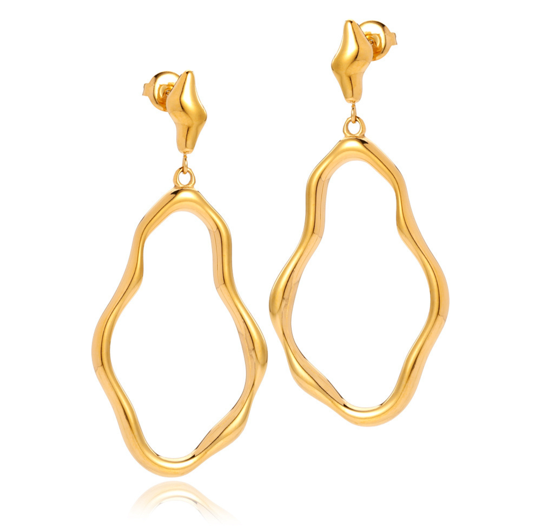 Wavy Earrings fra Sistie 2nd i Forgylt Rustfritt stål