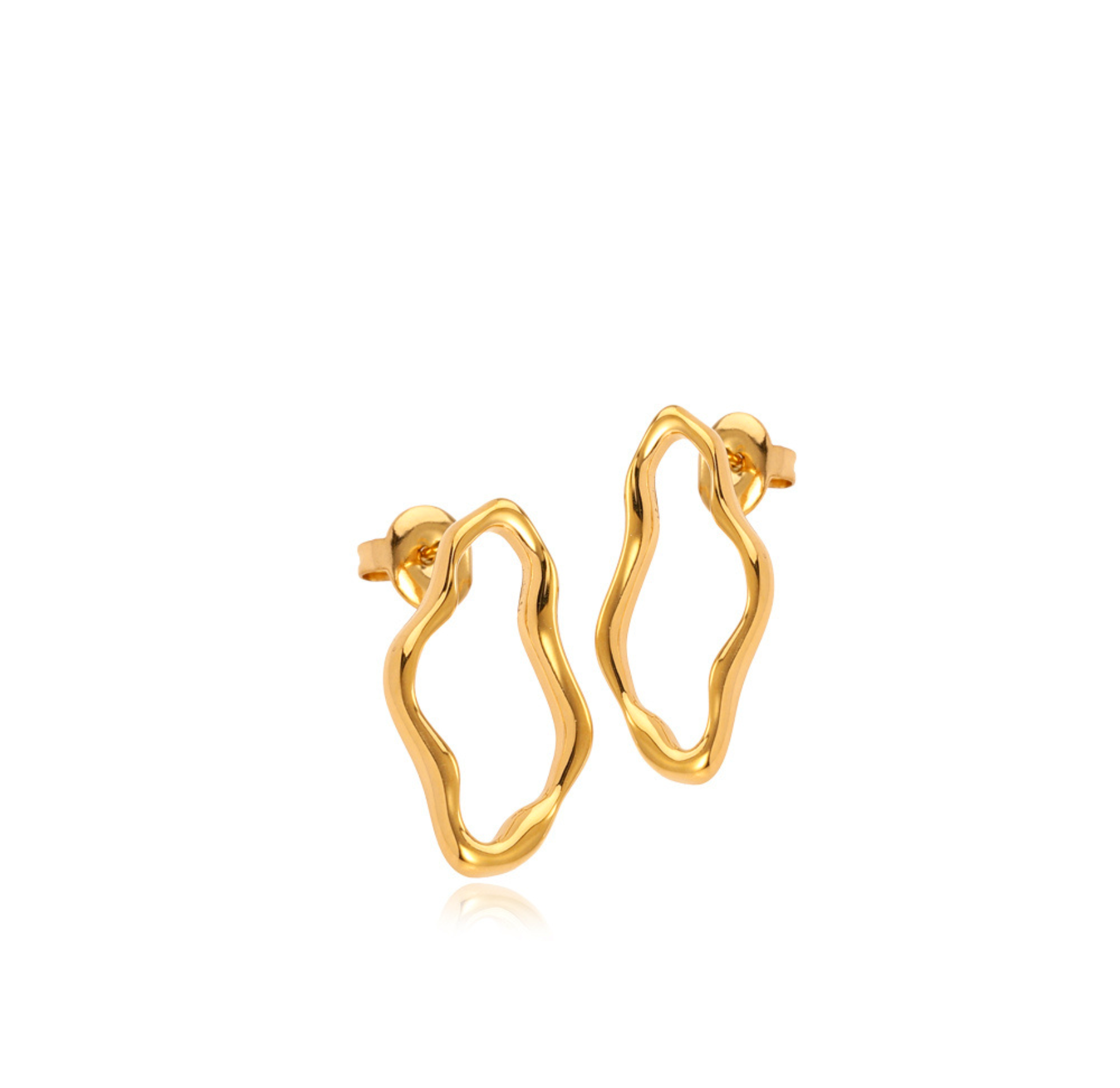 Wavy Earstuds fra Sistie 2nd i Forgylt Rustfritt stål