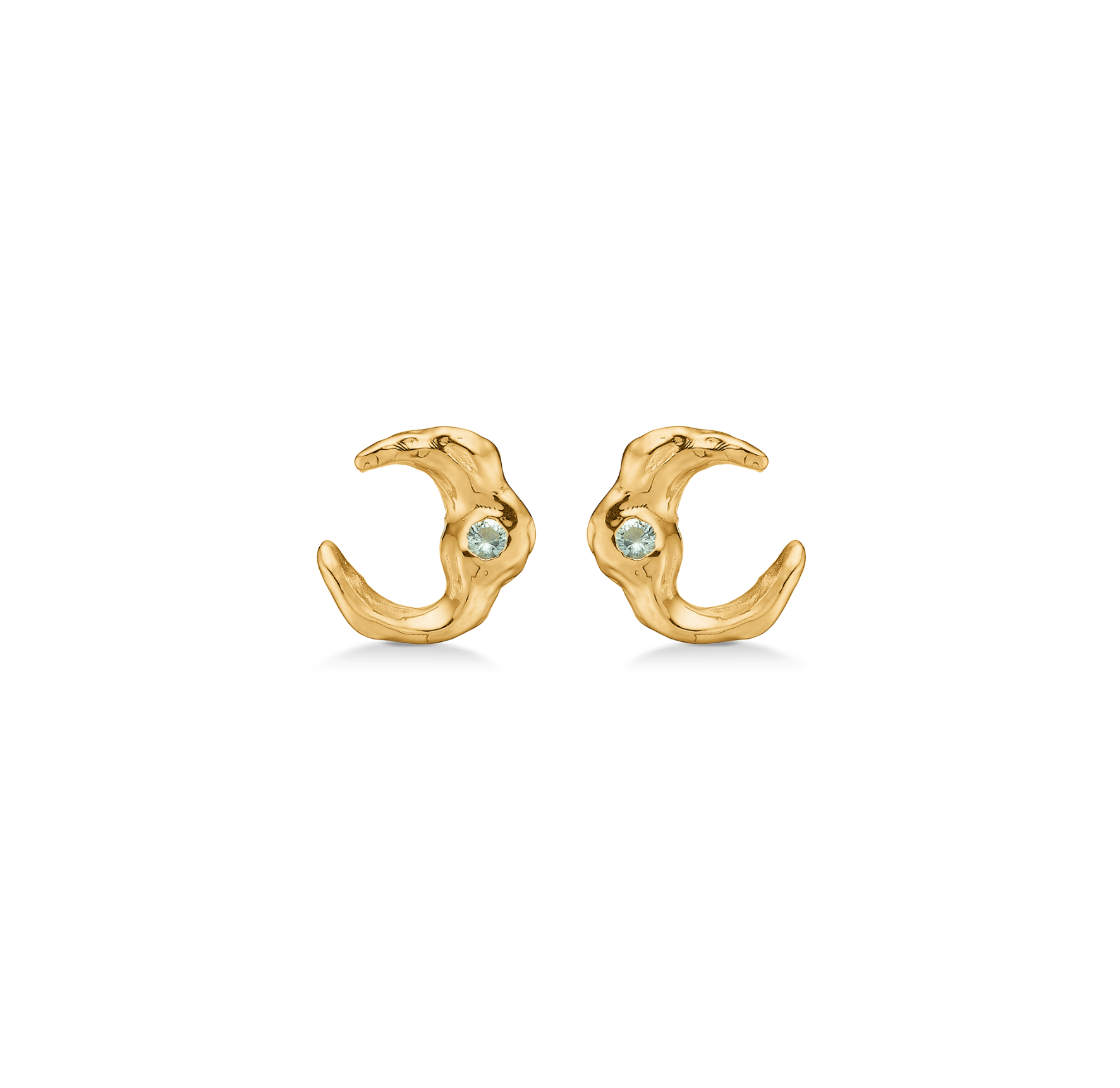 Lunar Green Zircon Earsticks från Studio Z i Förgyllt-Silver Sterling 925