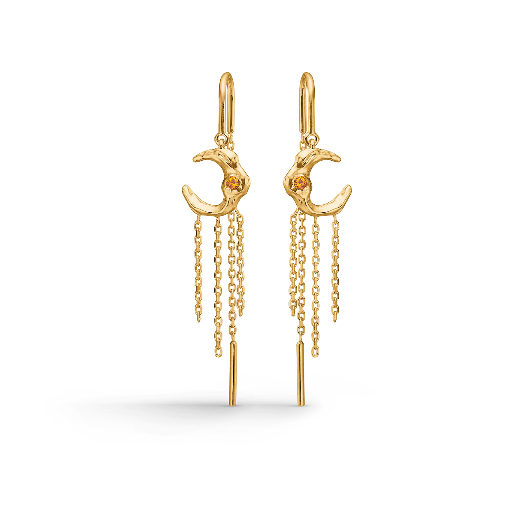 Lunar Orange Zircon Earrings fra Studio Z i Forgyldt-Sølv Sterling 925