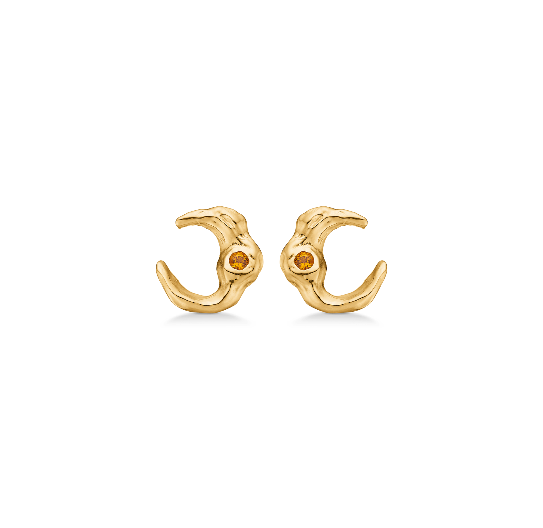 Lunar Orange Zircon Earsticks von Studio Z in Vergoldet-Silber Sterling 925