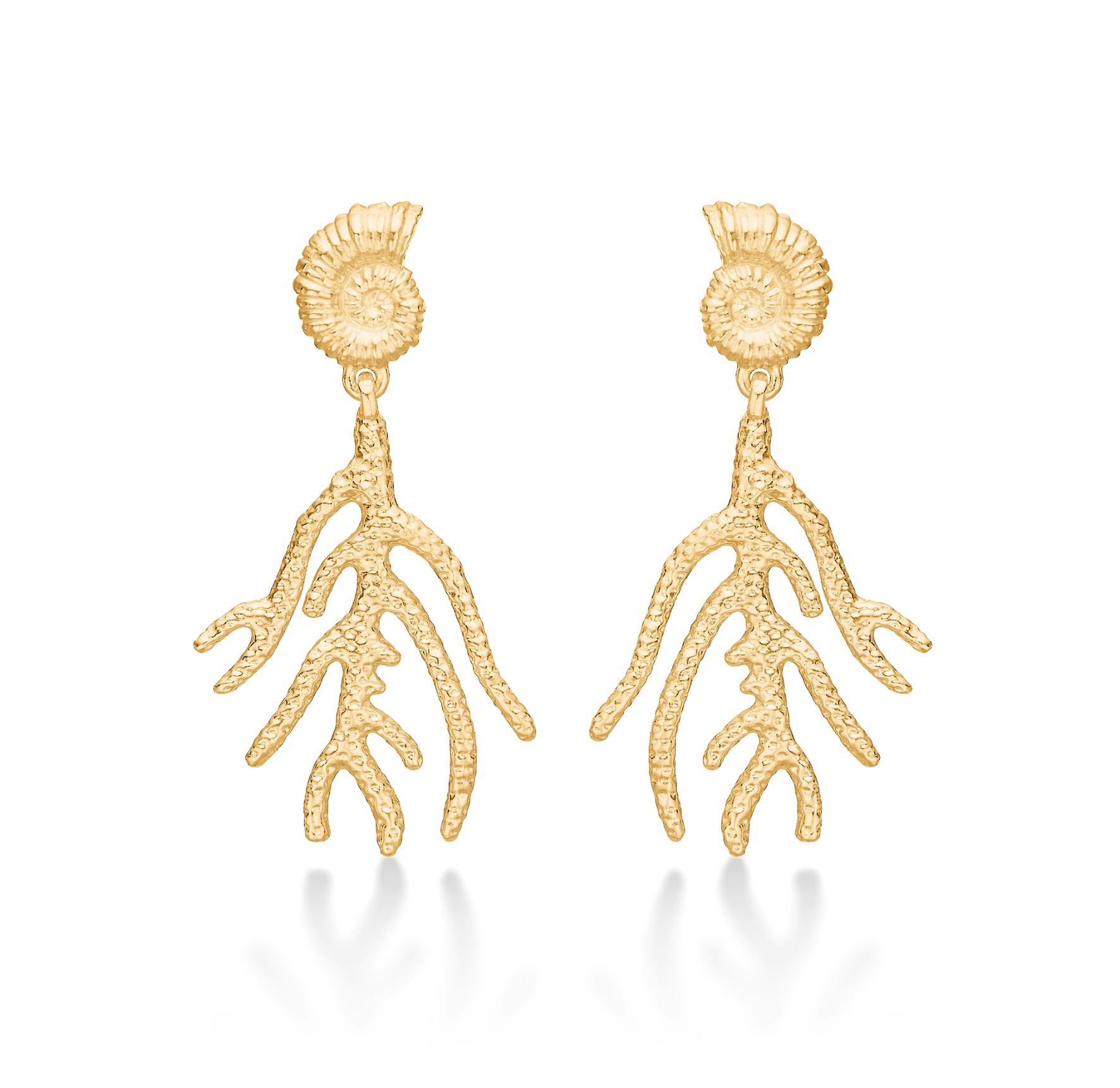 Seashell Secrets Earrings de Studio Z dans Plaqué or-Argent Sterling 925