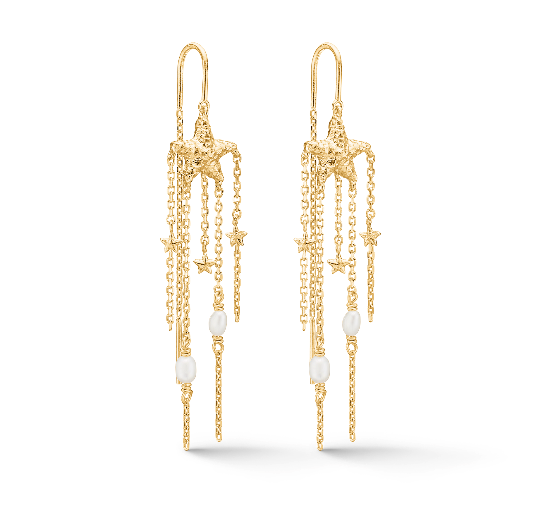 Starfish Lustre Pearl Earrings fra Studio Z i Forgylt-Sølv Sterling 925