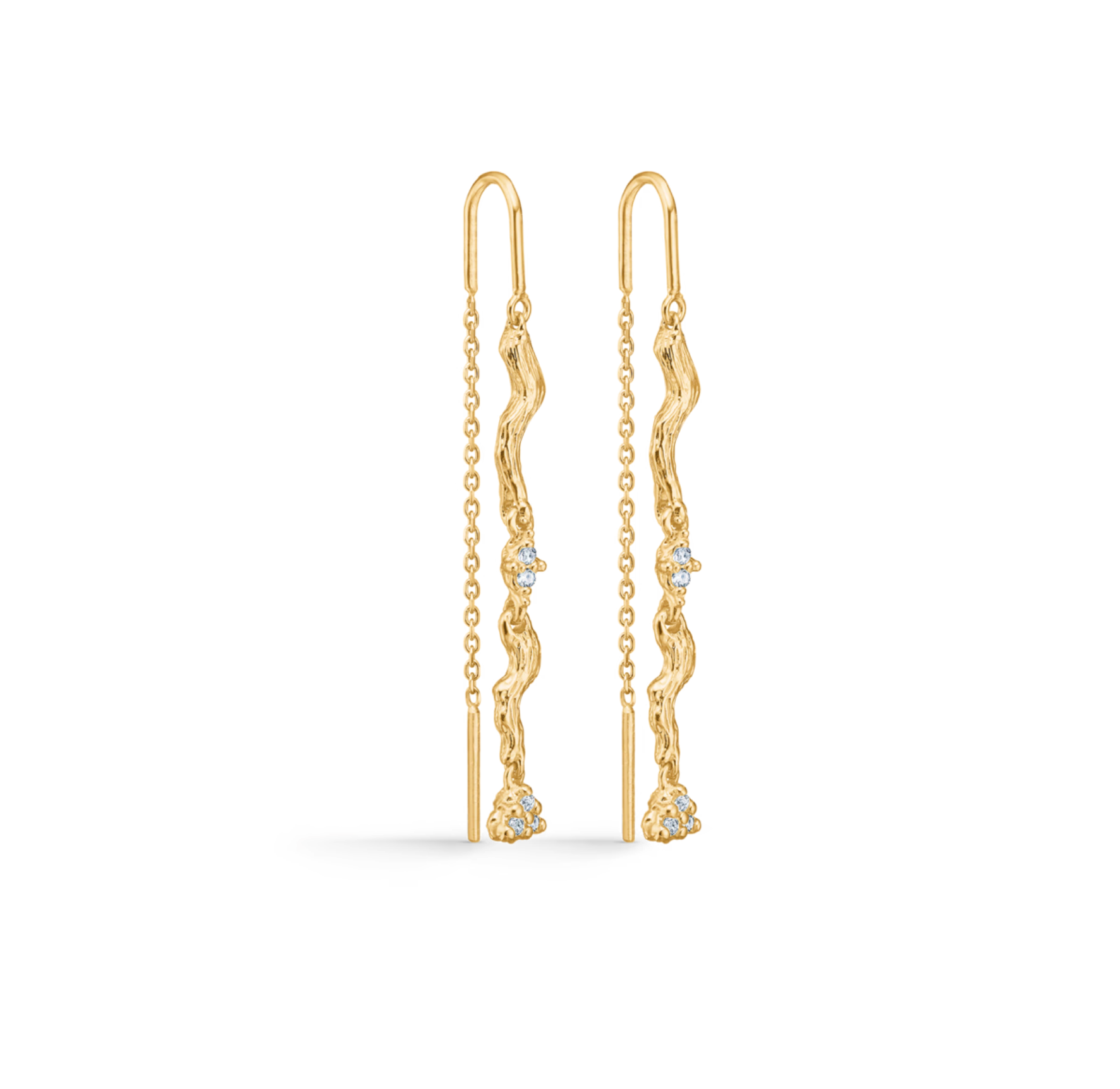 Tangled Zircon Earchains från Studio Z i Förgyllt-Silver Sterling 925