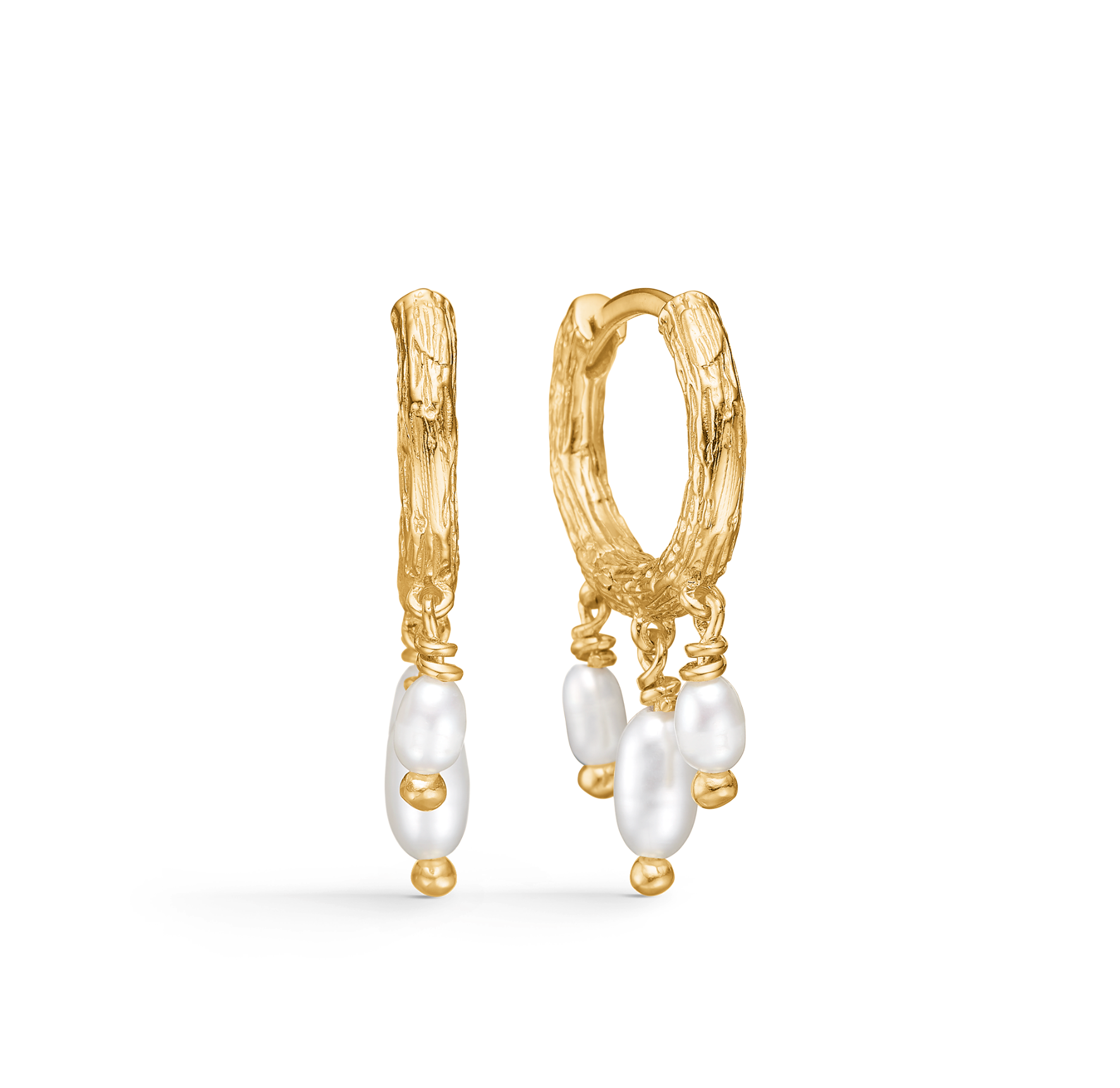 Twine Pearl Hoops von Studio Z in Vergoldet-Silber Sterling 925