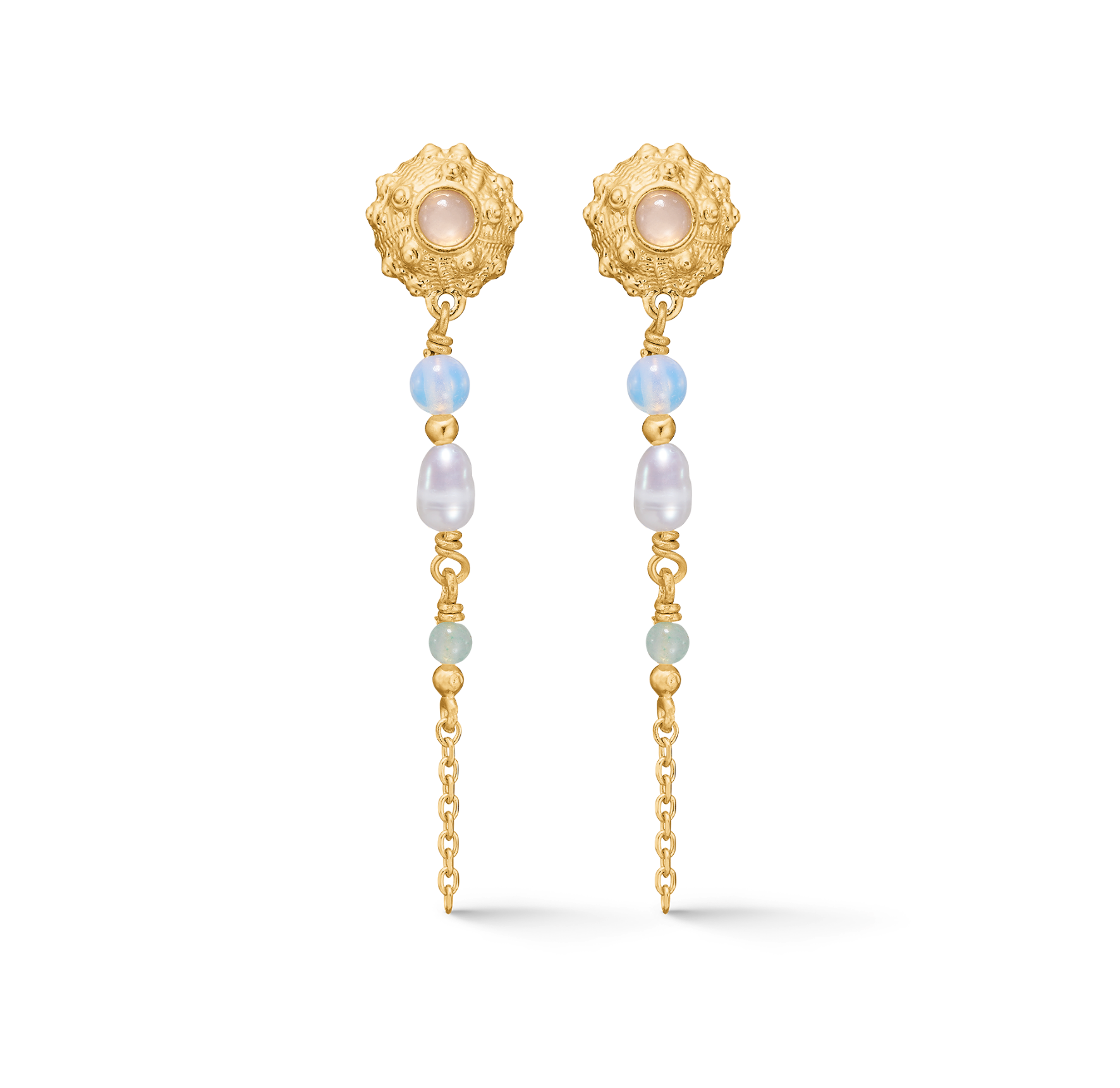 Urchin Elegance Earchains von Studio Z in Vergoldet-Silber Sterling 925
