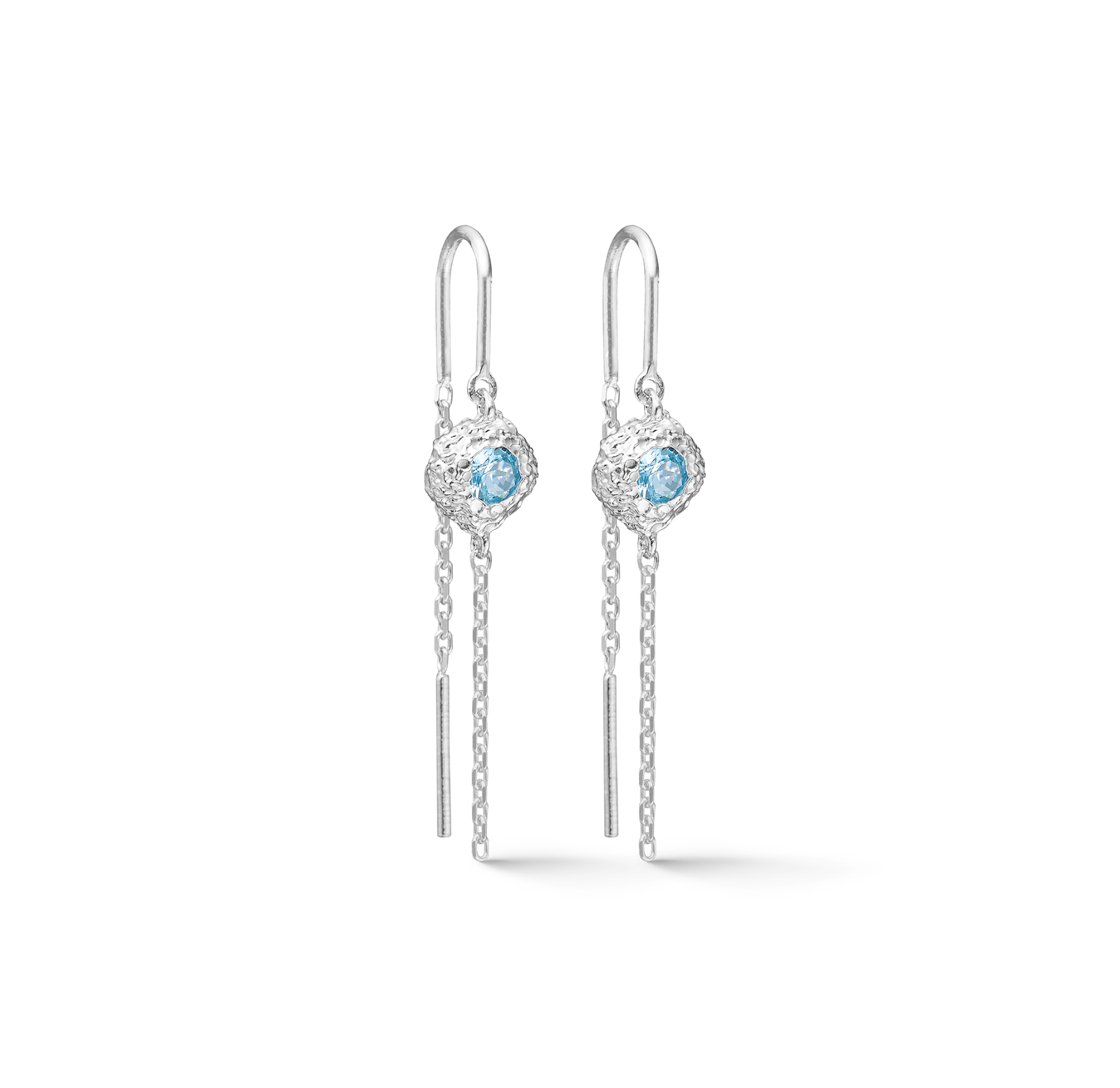 Wild Cliff Blue Zircon Earchains fra Studio Z i Sølv Sterling 925