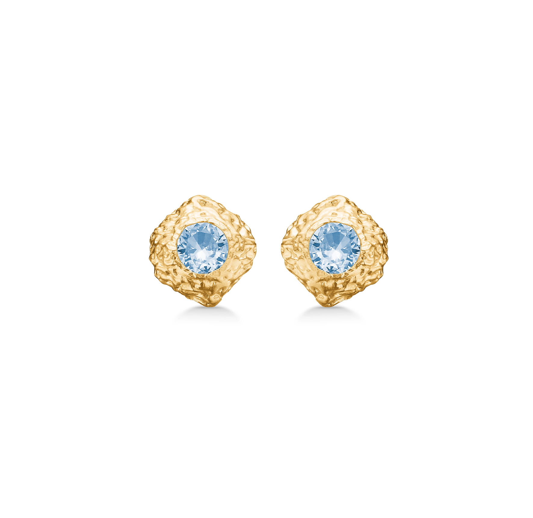 Wild Cliff Blue Zircon Earsticks von Studio Z in Vergoldet-Silber Sterling 925