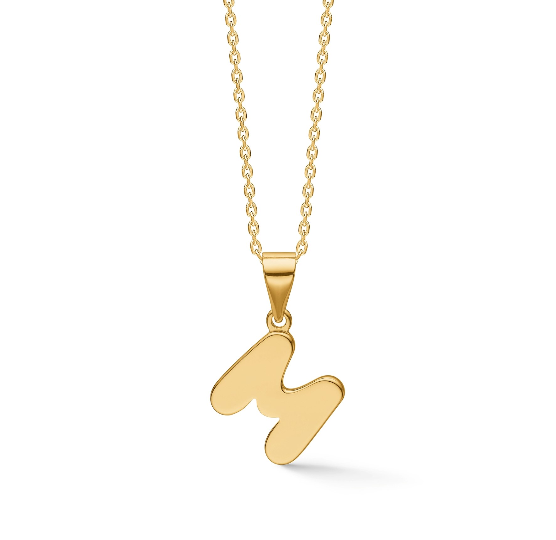 Letters M Necklace de Studio Z dans Plaqué or-Argent Sterling 925