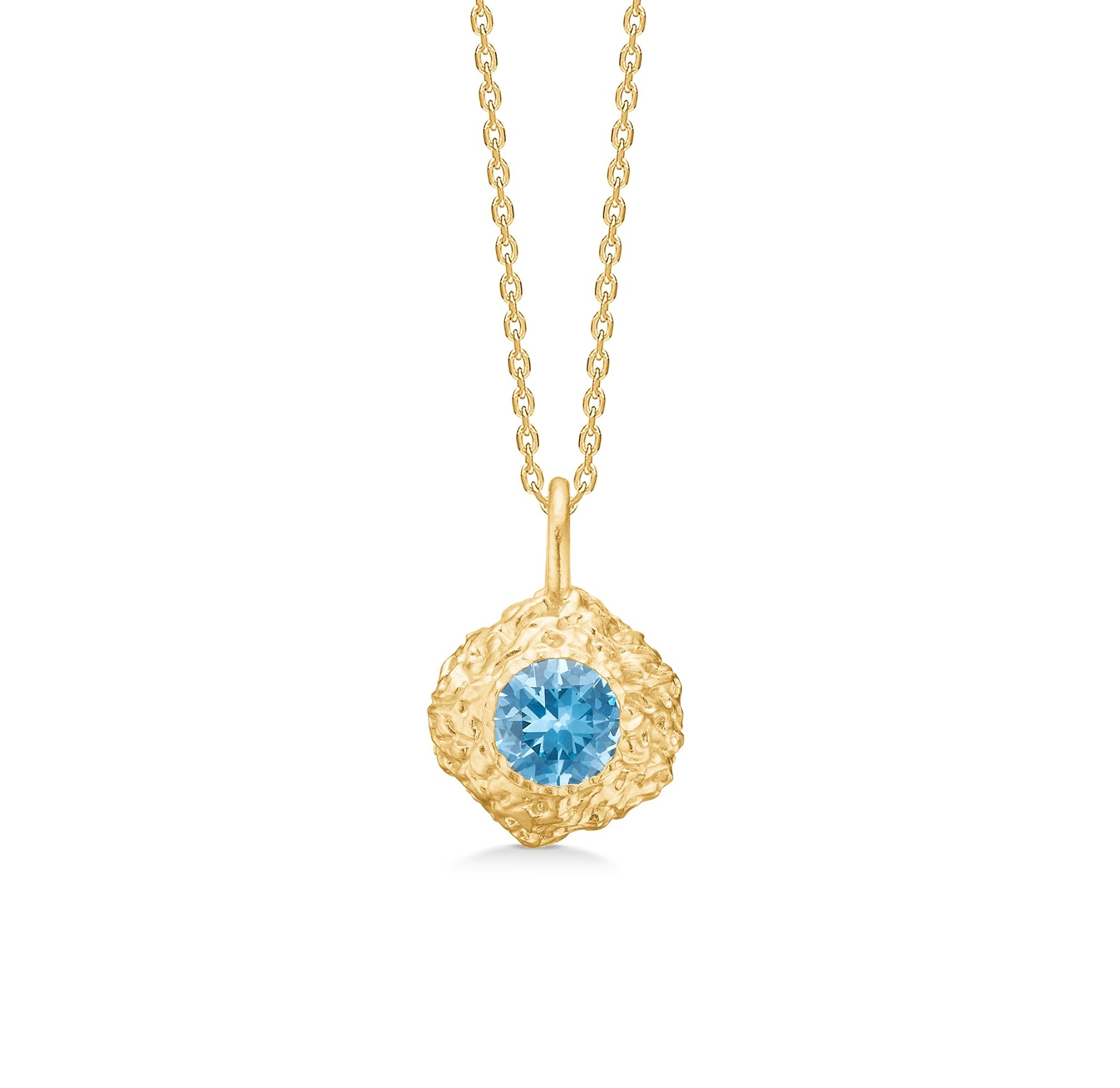 Wild Cliff Blue Zircon Necklace von Studio Z in Vergoldet-Silber Sterling 925