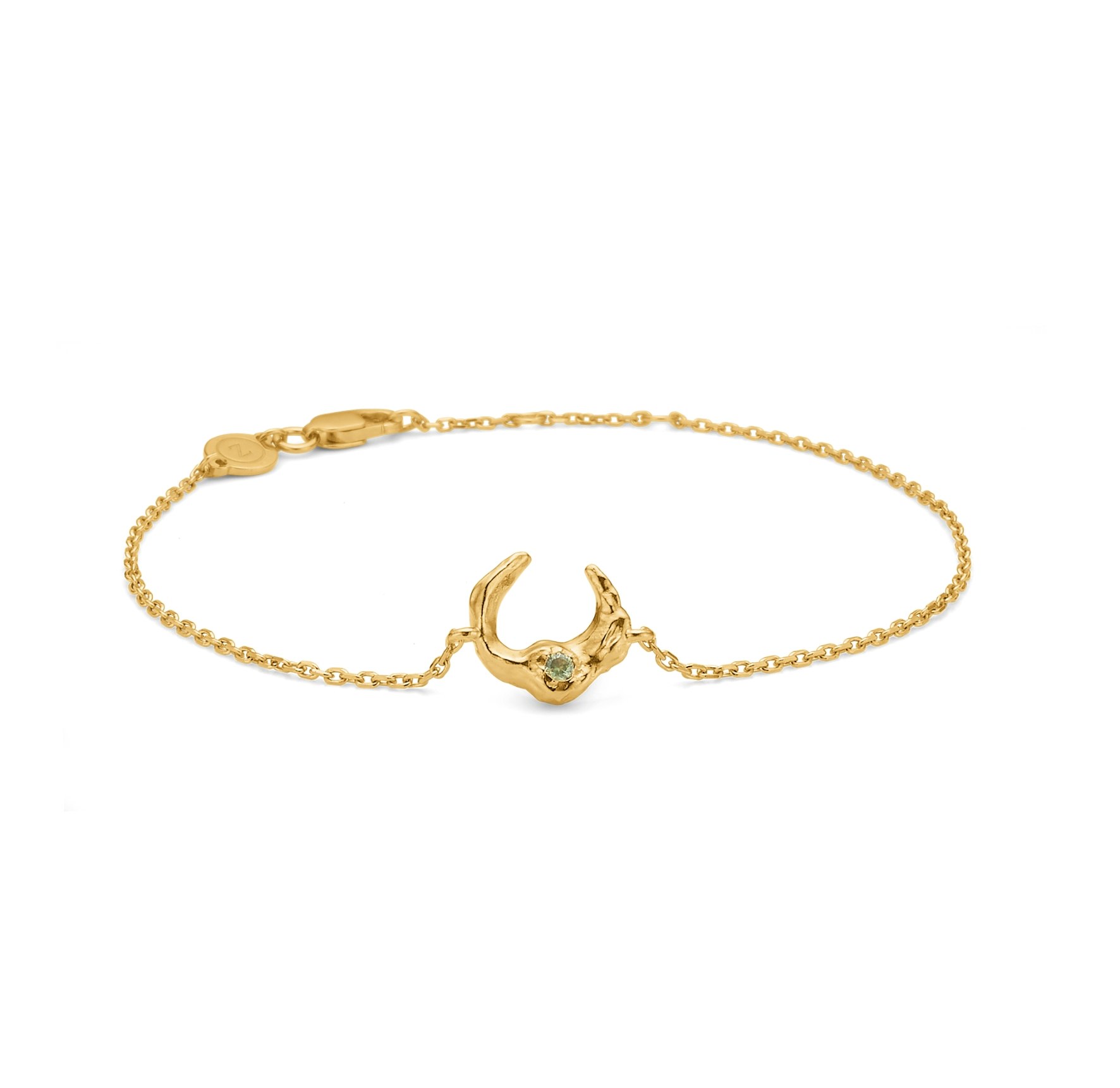 Lunar Green Zircon Bracelet von Studio Z in Vergoldet-Silber Sterling 925