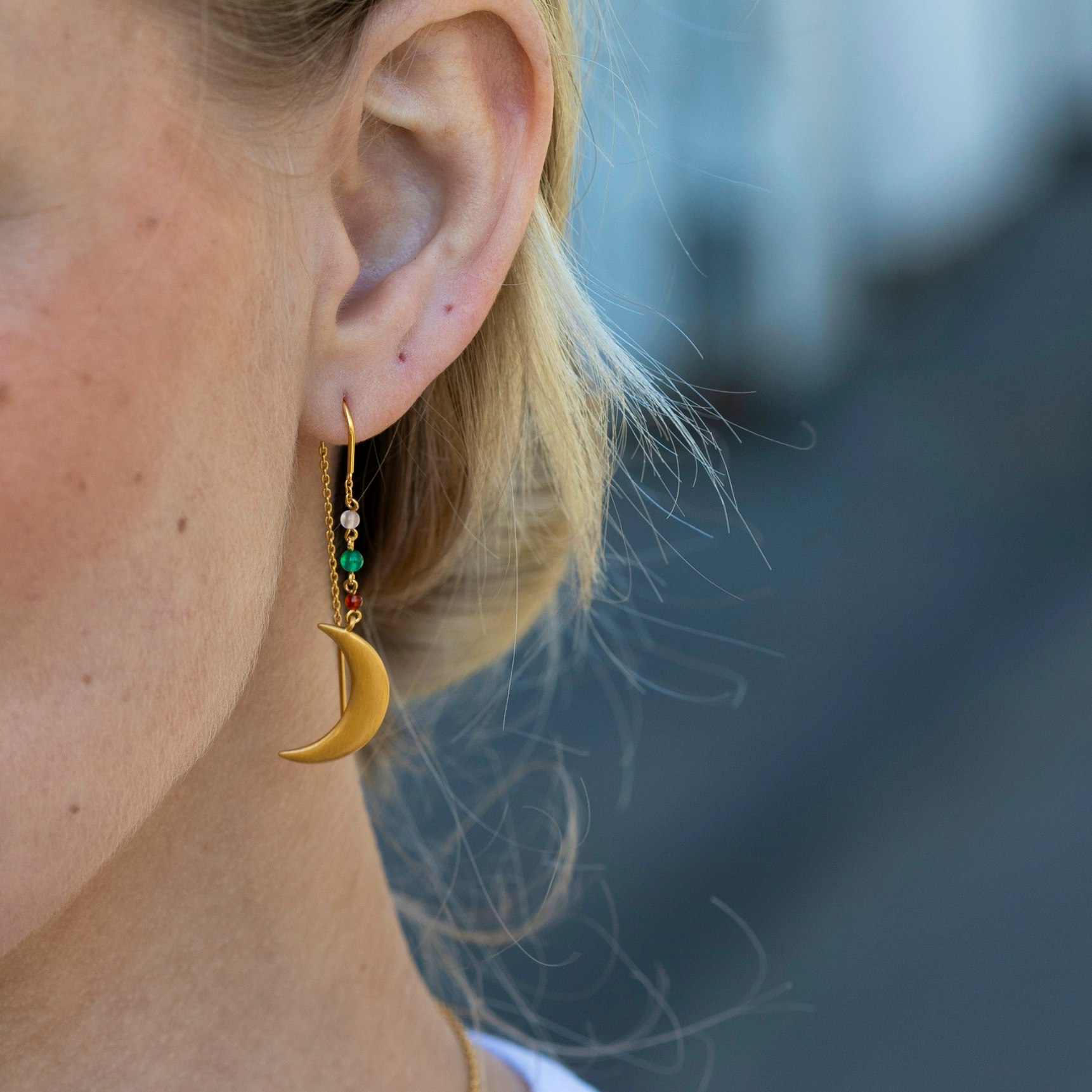 Summer Moon Earrings Color de byBiehl dans Plaqué or-Argent Sterling 925