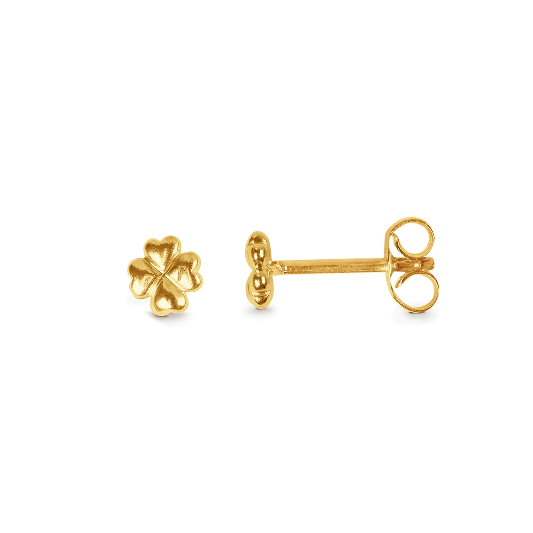 Lucky Four Leaf Studs von byBiehl in Vergoldet-Silber Sterling 925