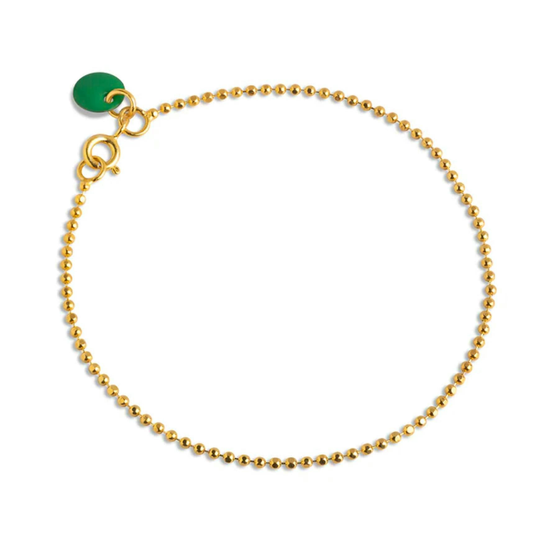 Ball Chain Bracelet Petrol Green z Enamel Copenhagen v Pozlacené stříbro sterling 925