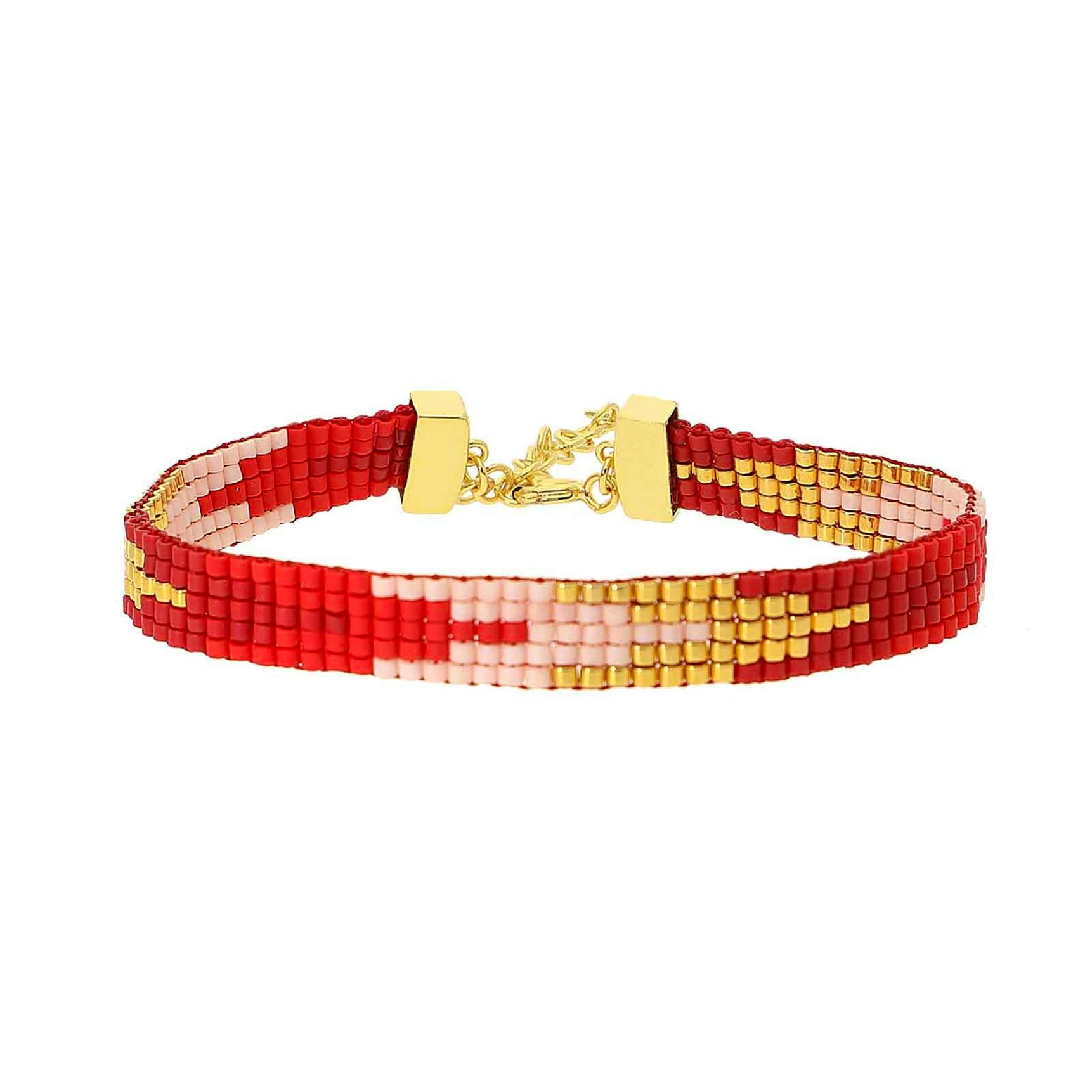 Monika Red Bracelet fra Nuni Copenhagen i Forgylt-Sølv Sterling 925
