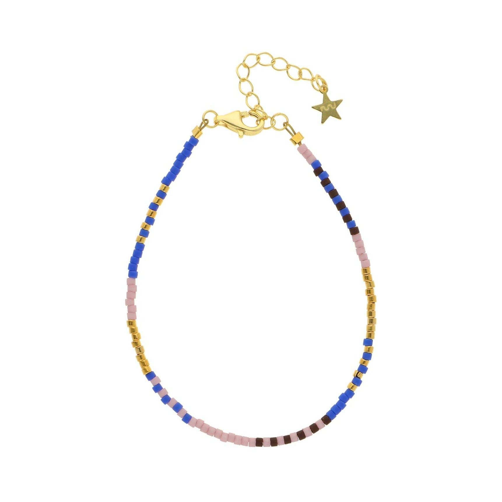 Nanna Blue Multi Bracelet fra Nuni Copenhagen i Forgylt-Sølv Sterling 925